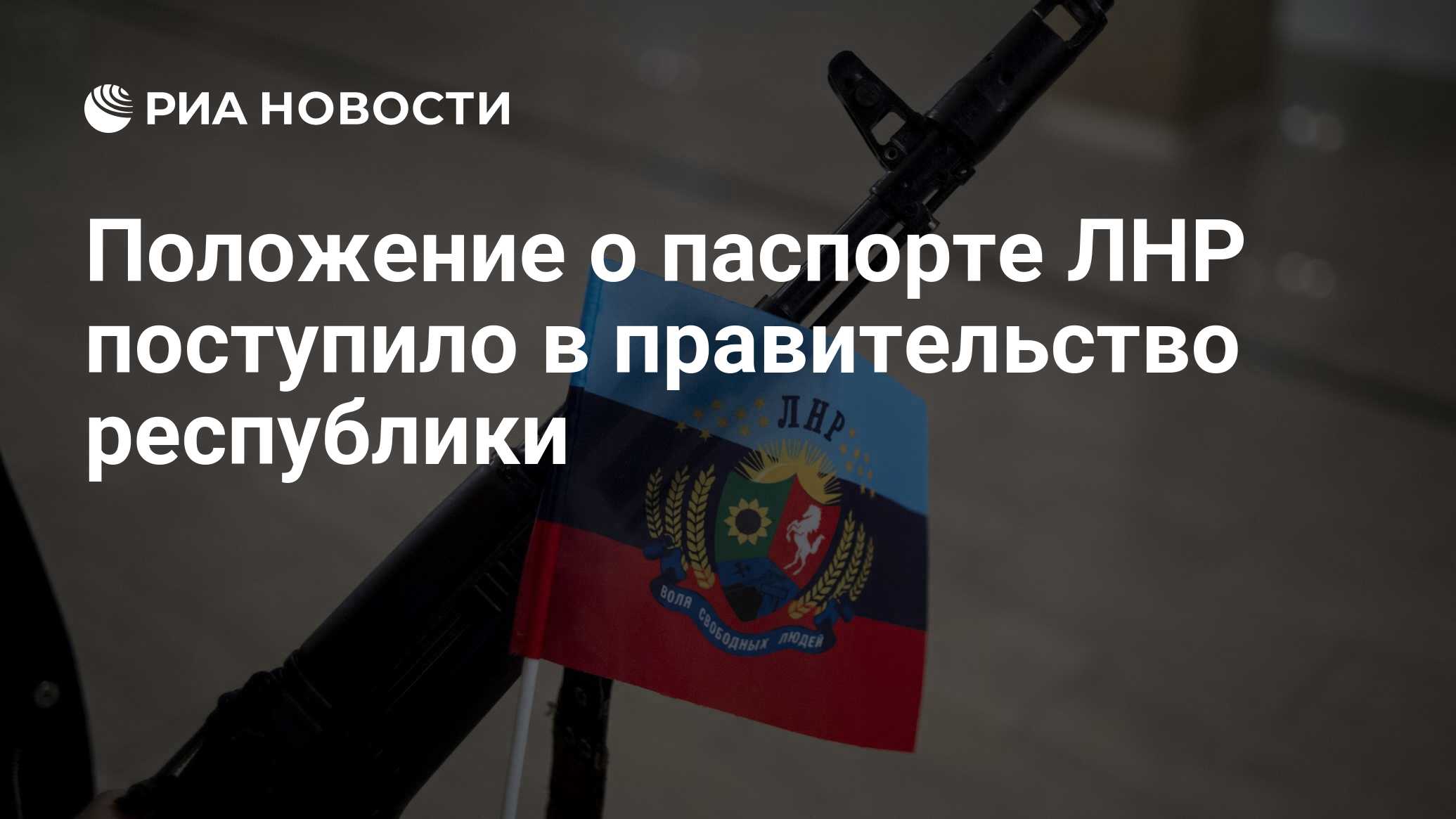 Положение о паспорте ЛНР поступило в правительство республики - РИА  Новости, 15.04.2015