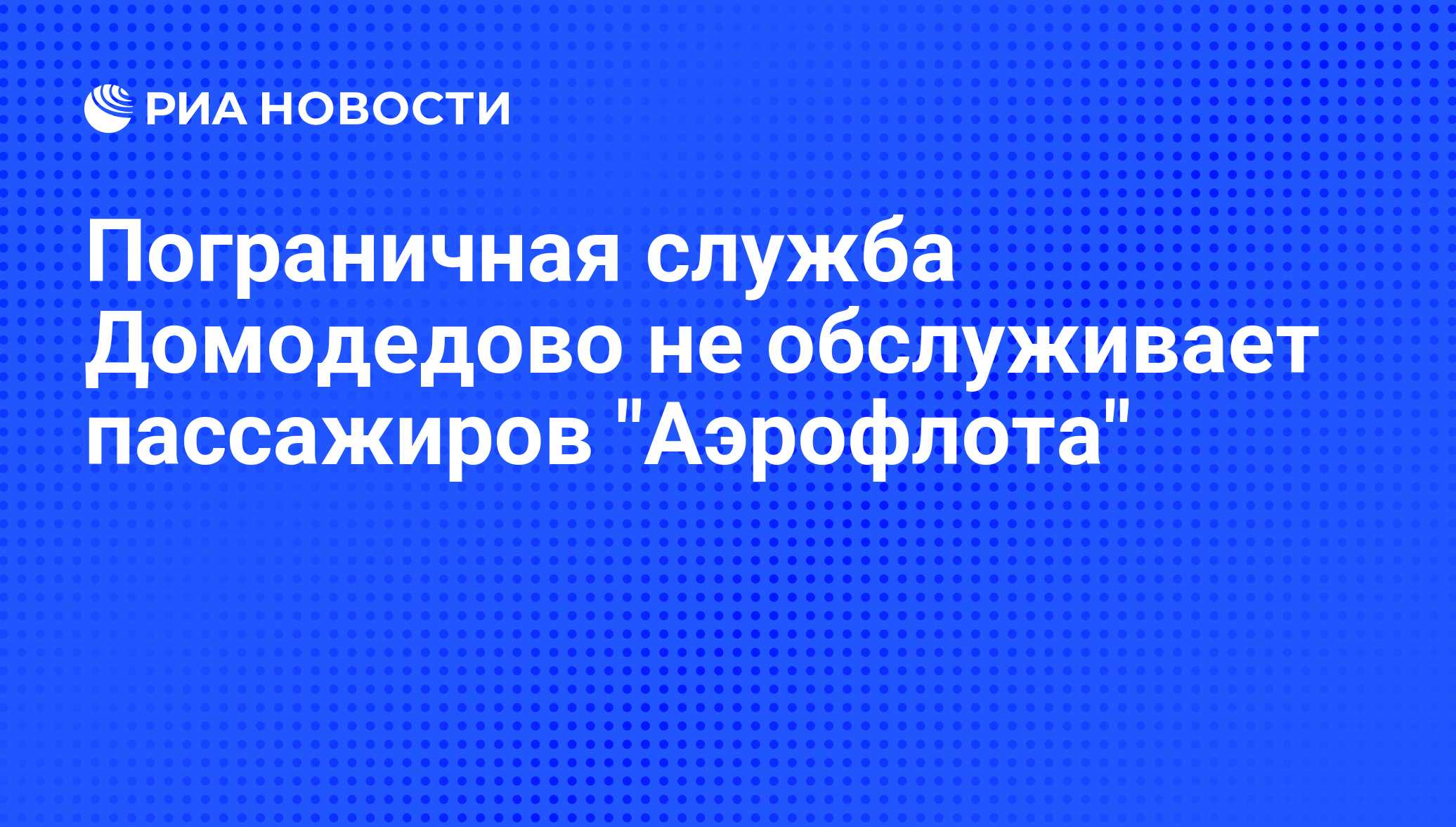 Пограничная служба Домодедово не обслуживает пассажиров 