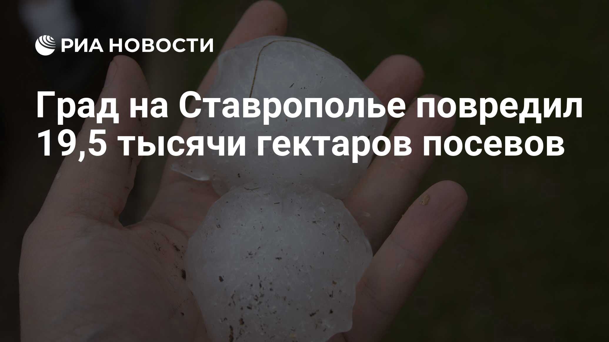 Град на Ставрополье повредил 19,5 тысячи гектаров посевов - РИА Новости,  02.03.2020