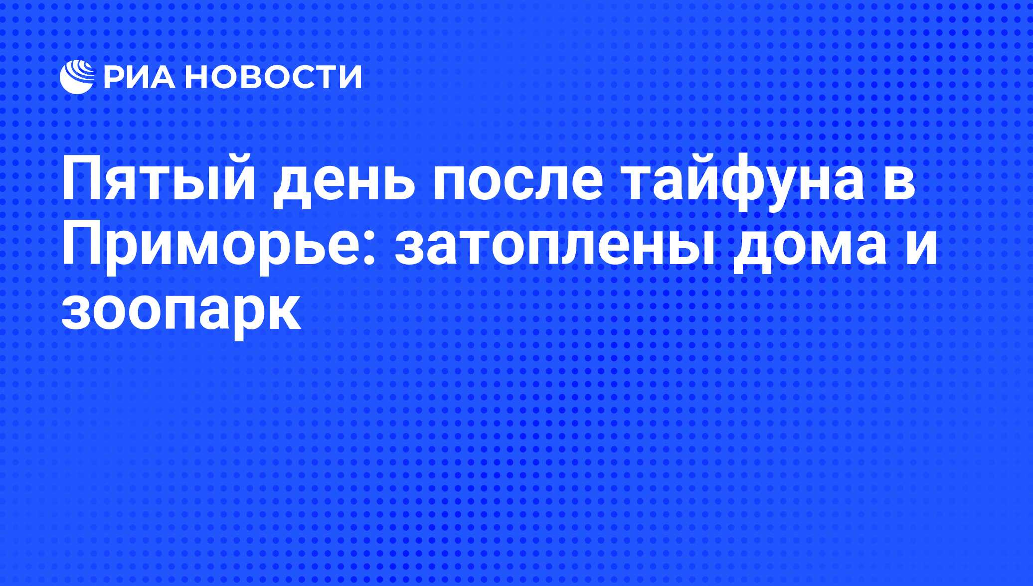 Пятый день после тайфуна в Приморье: затоплены дома и зоопарк - РИА  Новости, 02.03.2020