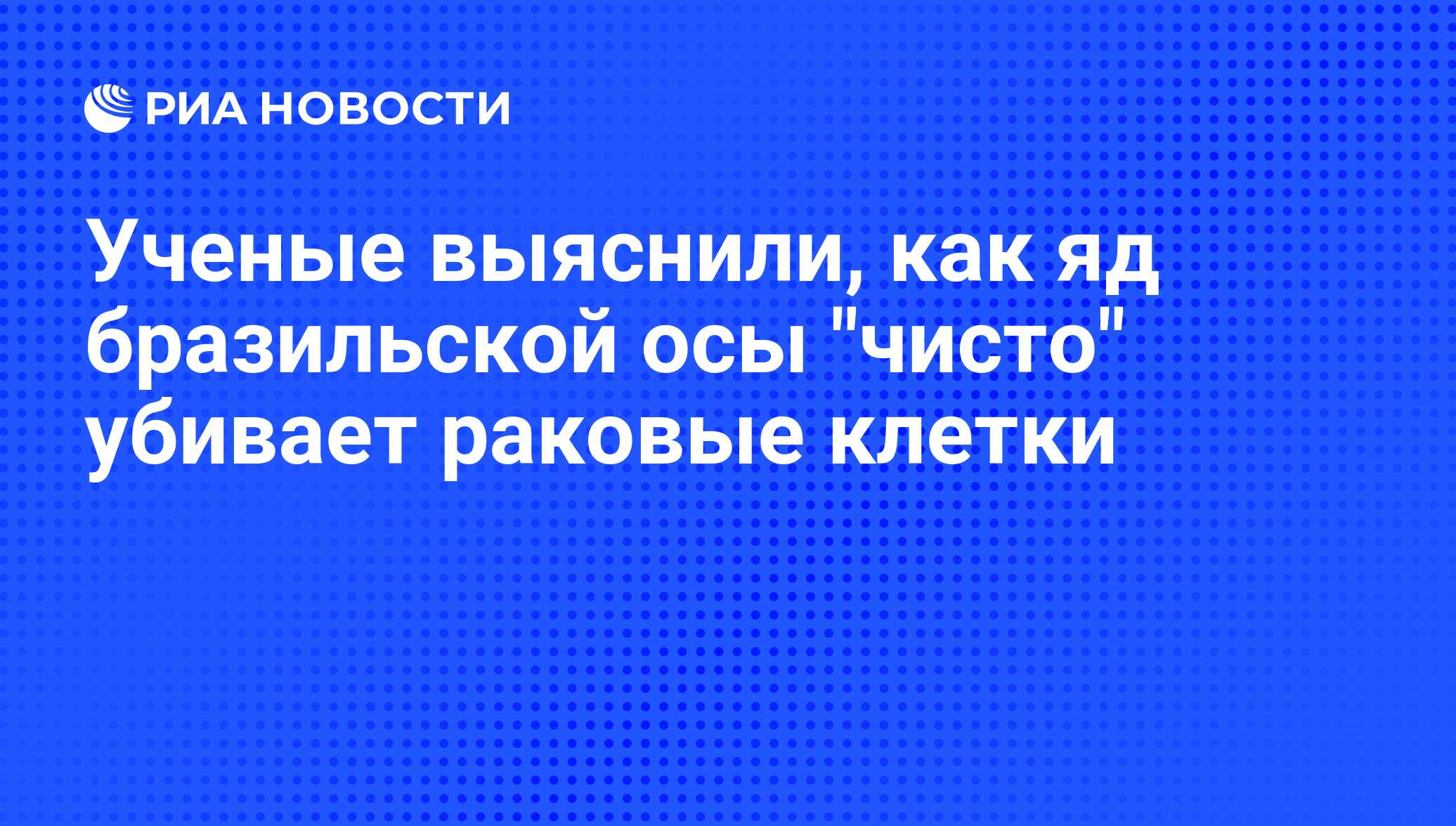 Ученые выяснили, как яд бразильской осы 