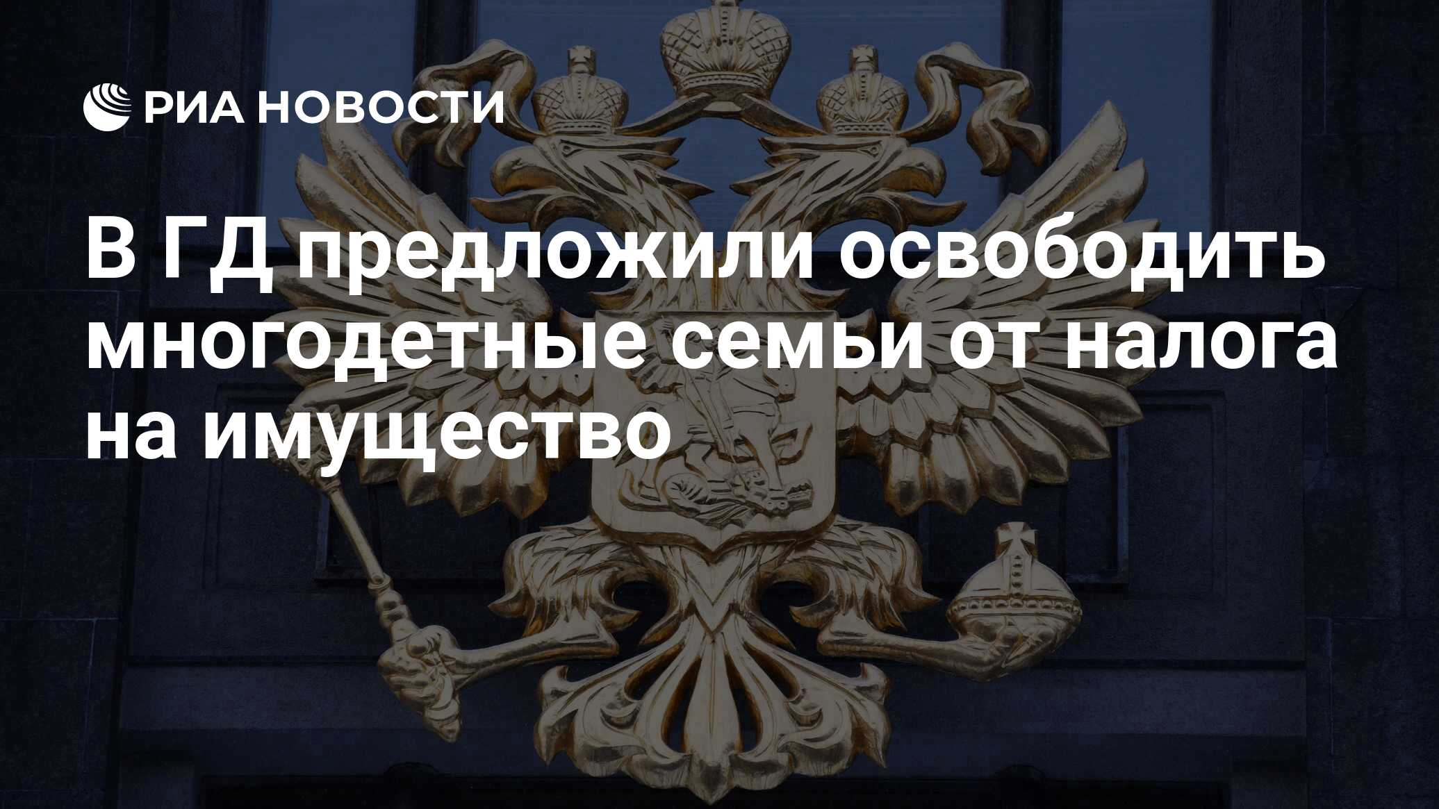 В ГД предложили освободить многодетные семьи от налога на имущество - РИА  Новости, 03.03.2020