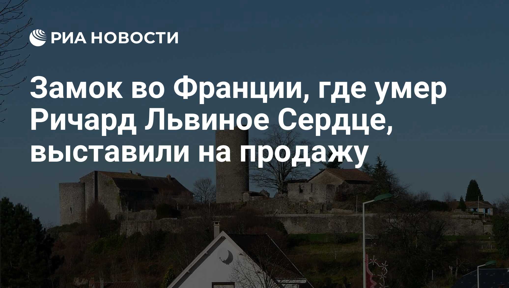 Замок во Франции, где умер Ричард Львиное Сердце, выставили на продажу -  РИА Новости, 13.01.2018