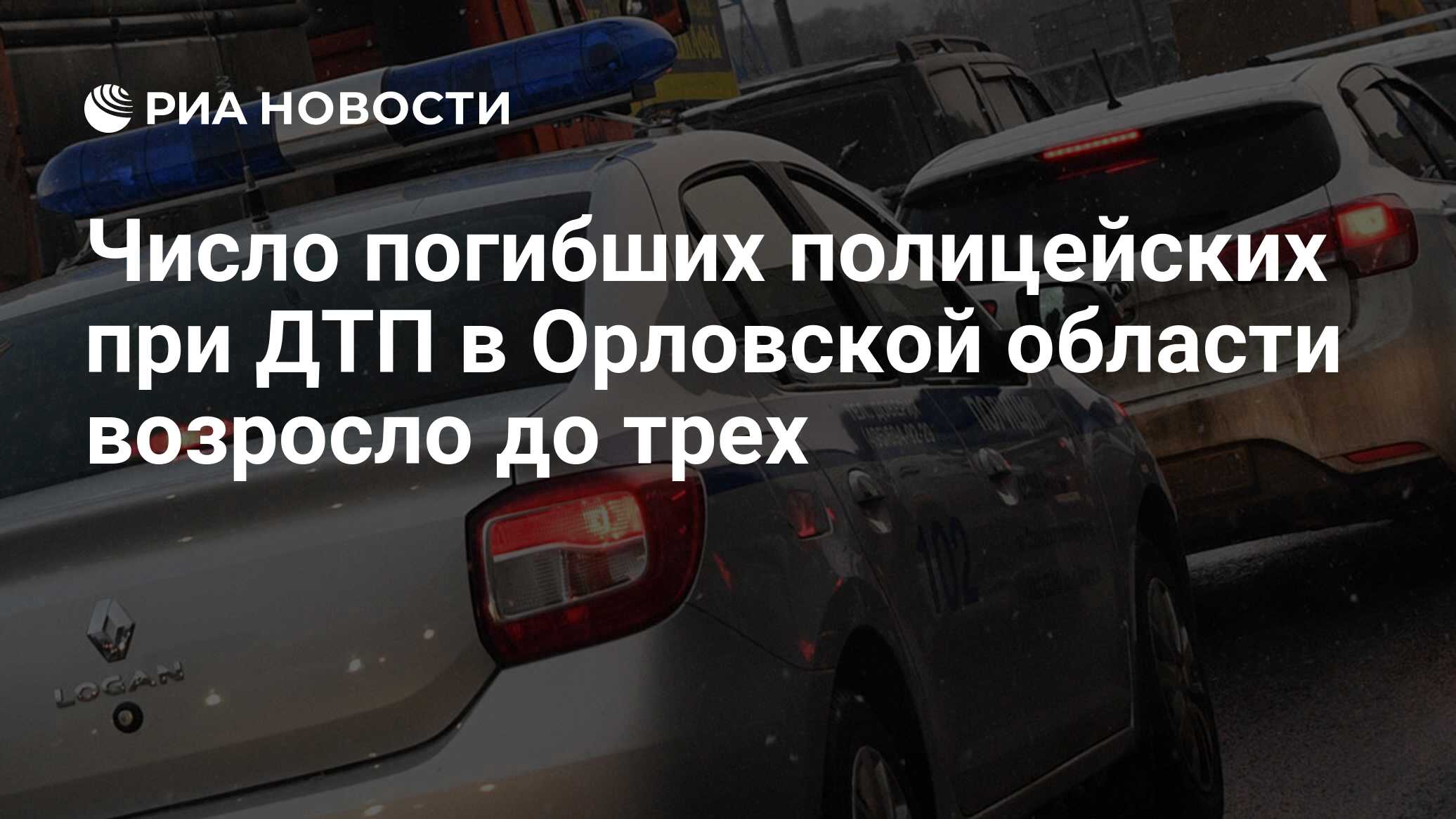 Число погибших полицейских при ДТП в Орловской области возросло до трех -  РИА Новости, 31.01.2018