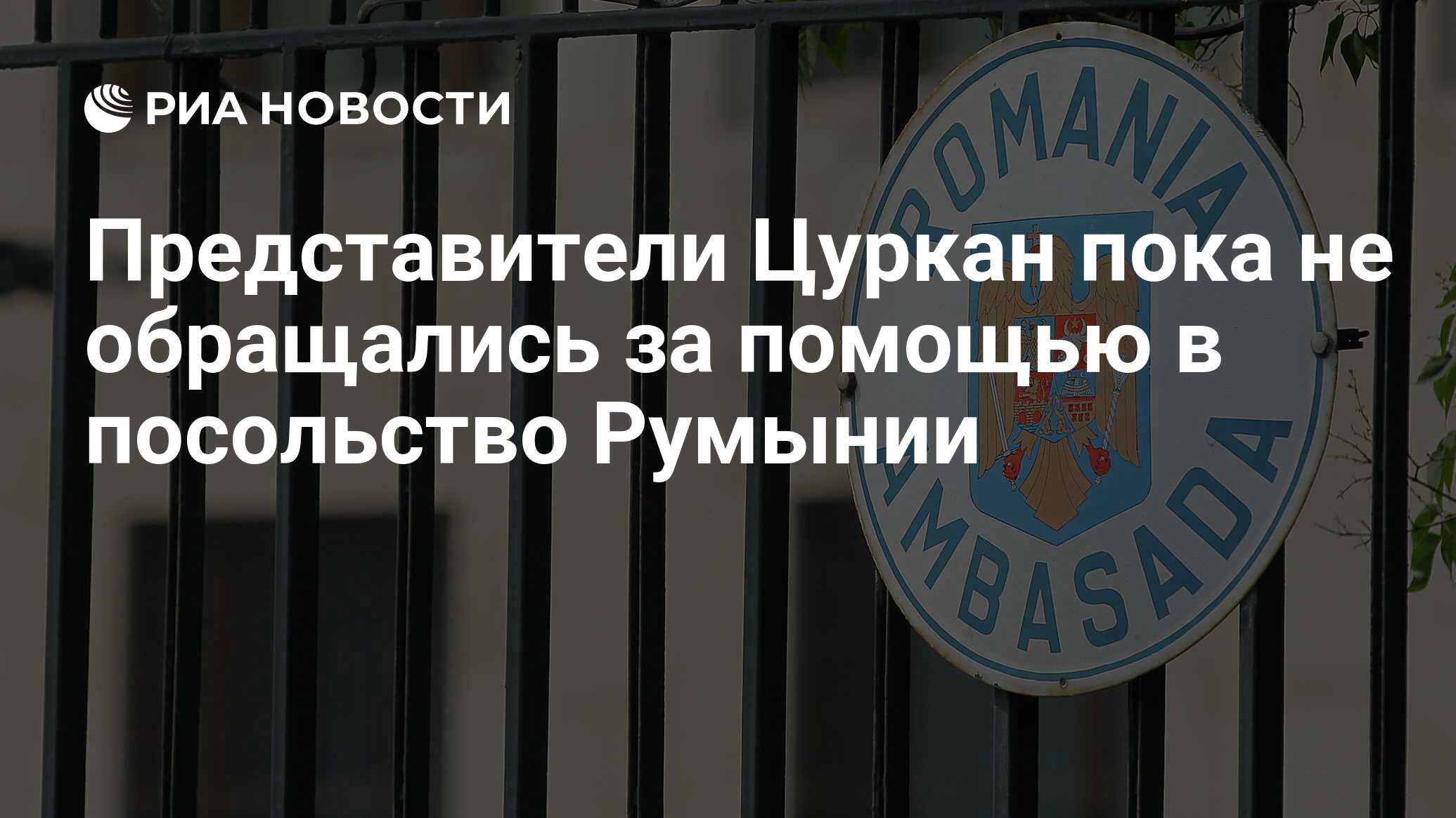 Представители Цуркан пока не обращались за помощью в посольство Румынии -  РИА Новости, 03.03.2020