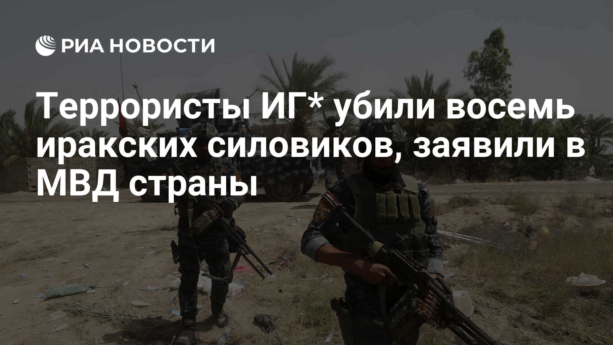 Террористы ИГ* убили восемь иракских силовиков, заявили в МВД страны - РИА  Новости, 27.06.2018