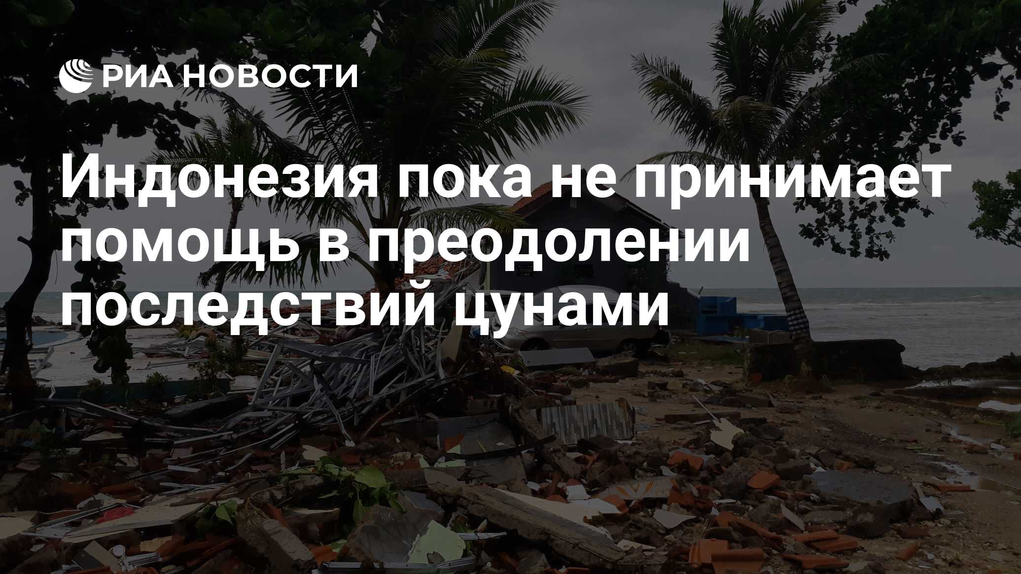 Индонезия пока не принимает помощь в преодолении последствий цунами - РИА  Новости, 25.12.2018