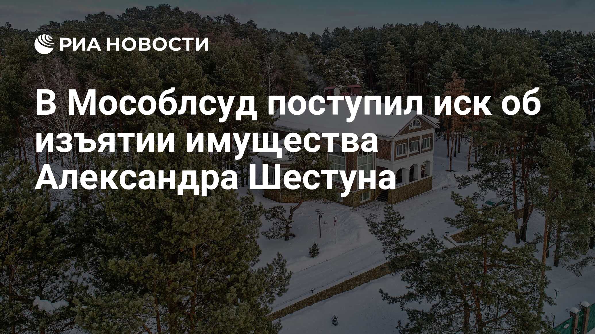 В Мособлсуд поступил иск об изъятии имущества Александра Шестуна - РИА  Новости, 22.01.2019