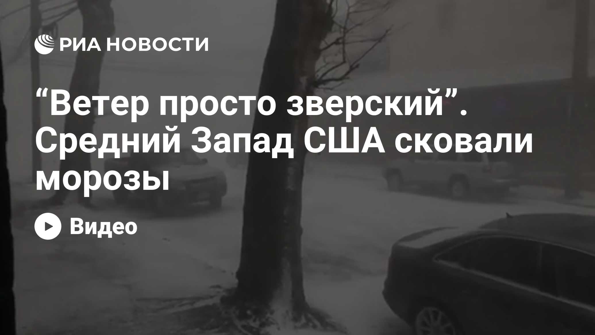 Ветер просто зверский”. Средний Запад США сковали морозы - РИА Новости,  01.02.2019