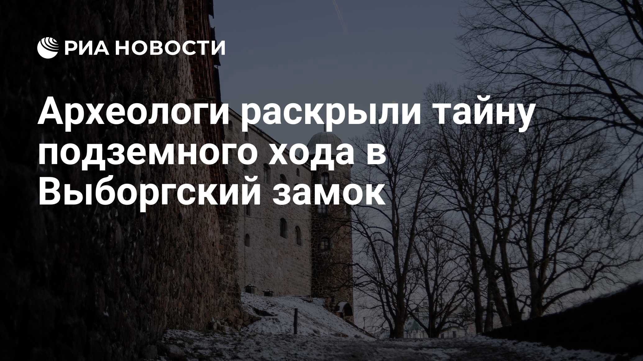 Археологи раскрыли тайну подземного хода в Выборгский замок - РИА Новости,  12.02.2019