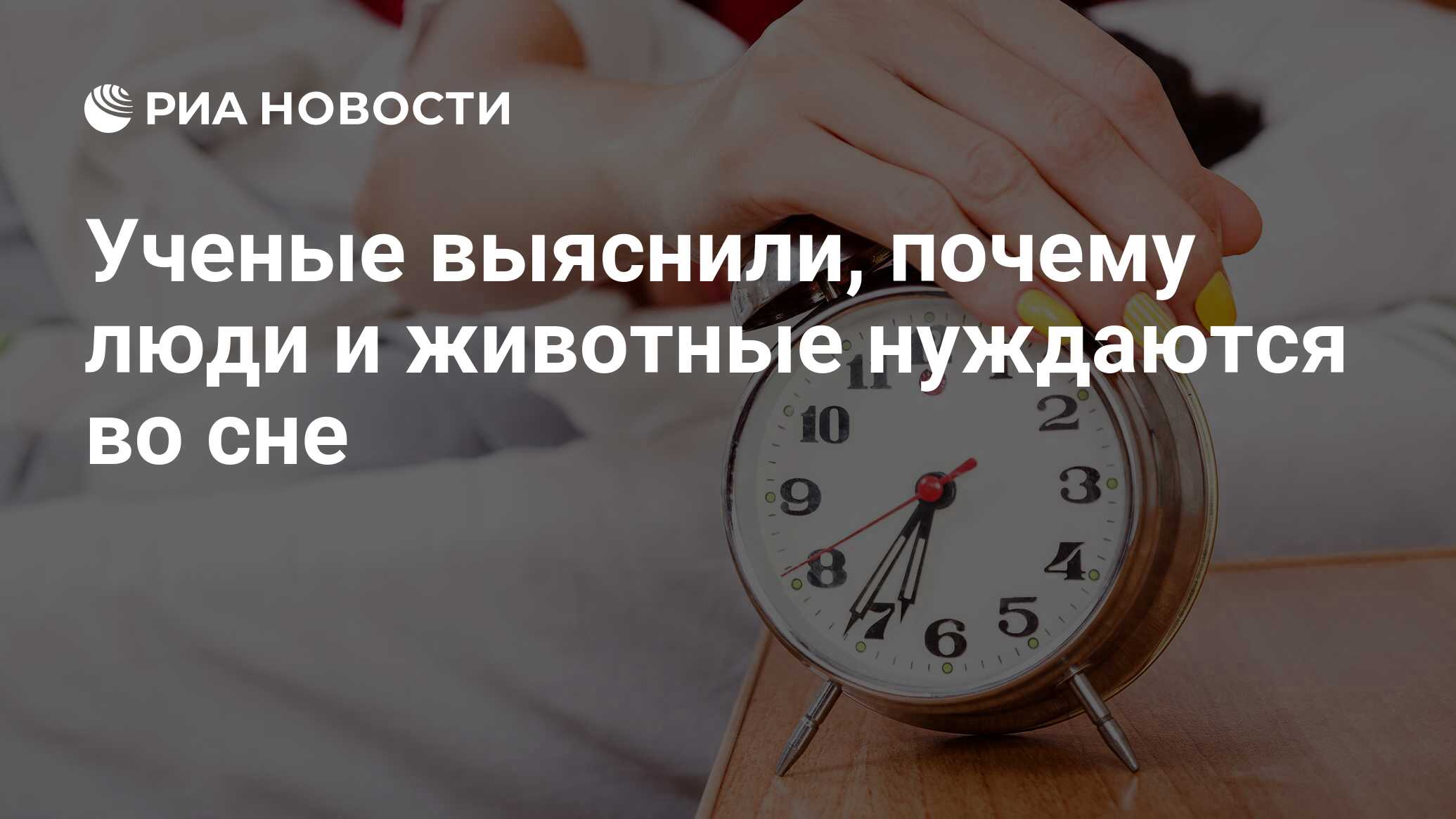 Ученые выяснили, почему люди и животные нуждаются во сне - РИА Новости,  05.03.2019