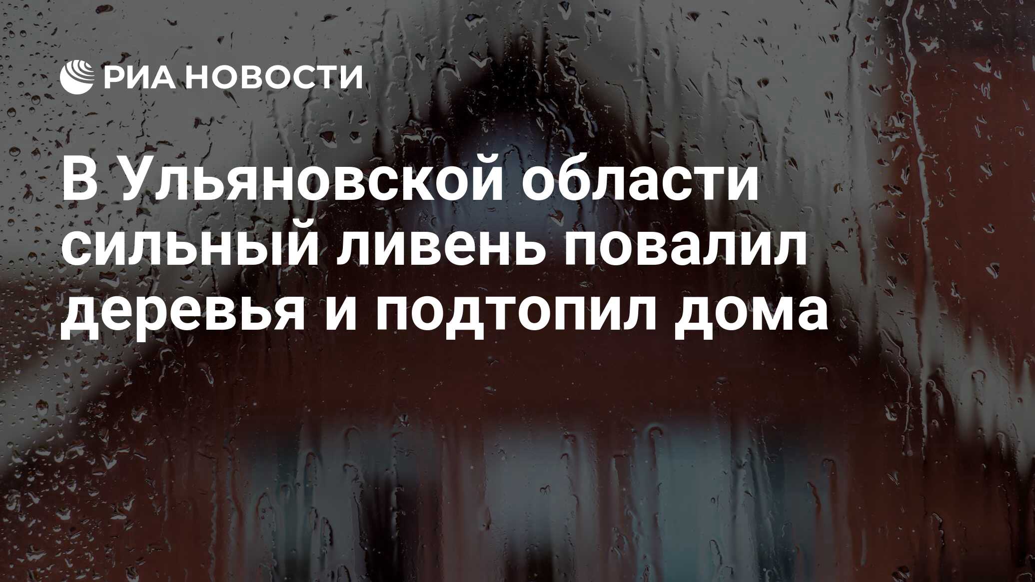 В Ульяновской области сильный ливень повалил деревья и подтопил дома - РИА  Новости, 06.08.2019