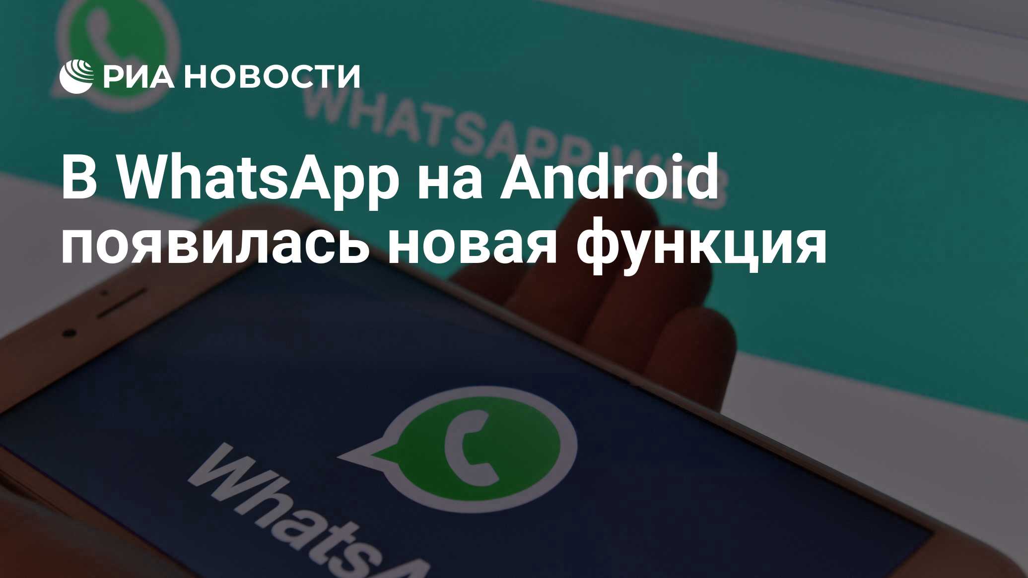 В WhatsApp на Android появилась новая функция - РИА Новости, 14.08.2019