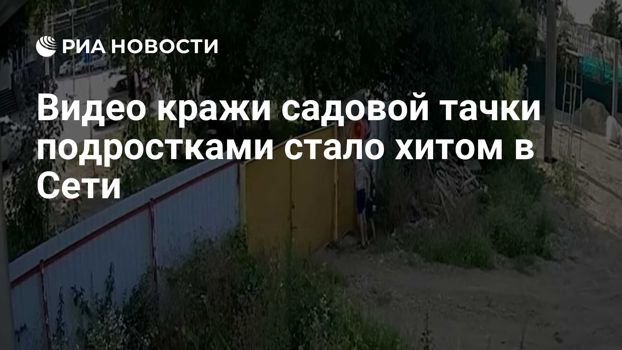 Видео кражи садовой тачки подростками стало хитом в Сети - РИА Новости,  04.09.2019