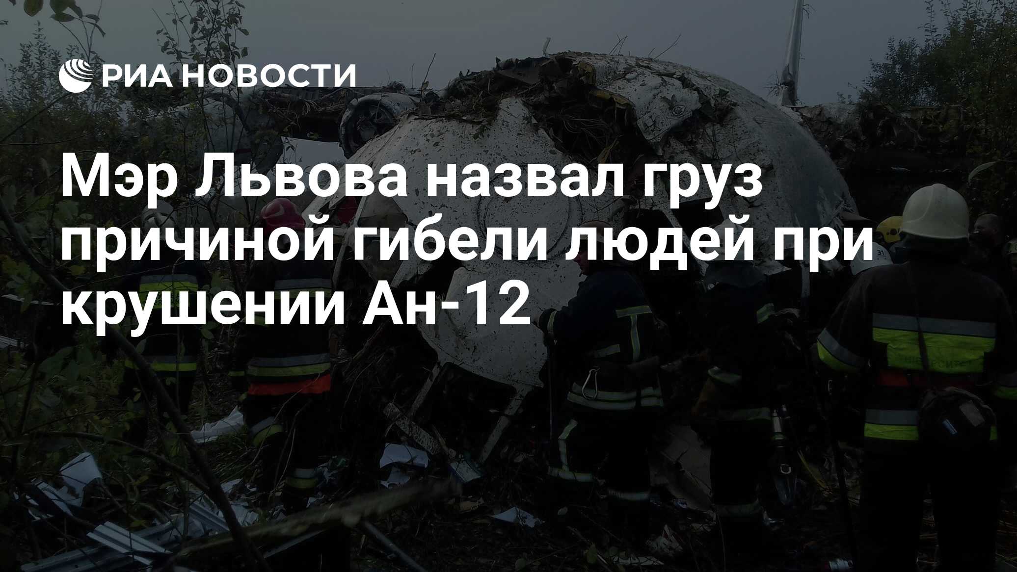 Мэр Львова назвал груз причиной гибели людей при крушении Ан-12 - РИА  Новости, 04.10.2019