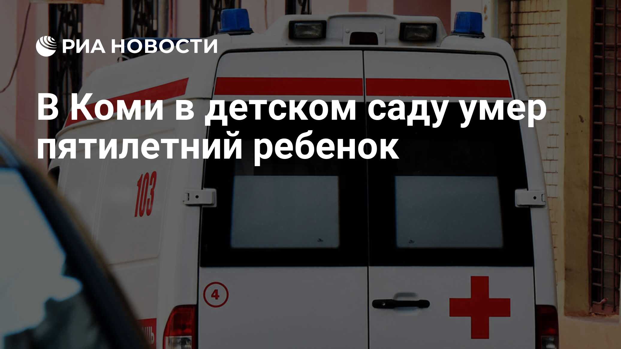 В Коми в детском саду умер пятилетний ребенок - РИА Новости, 03.03.2020