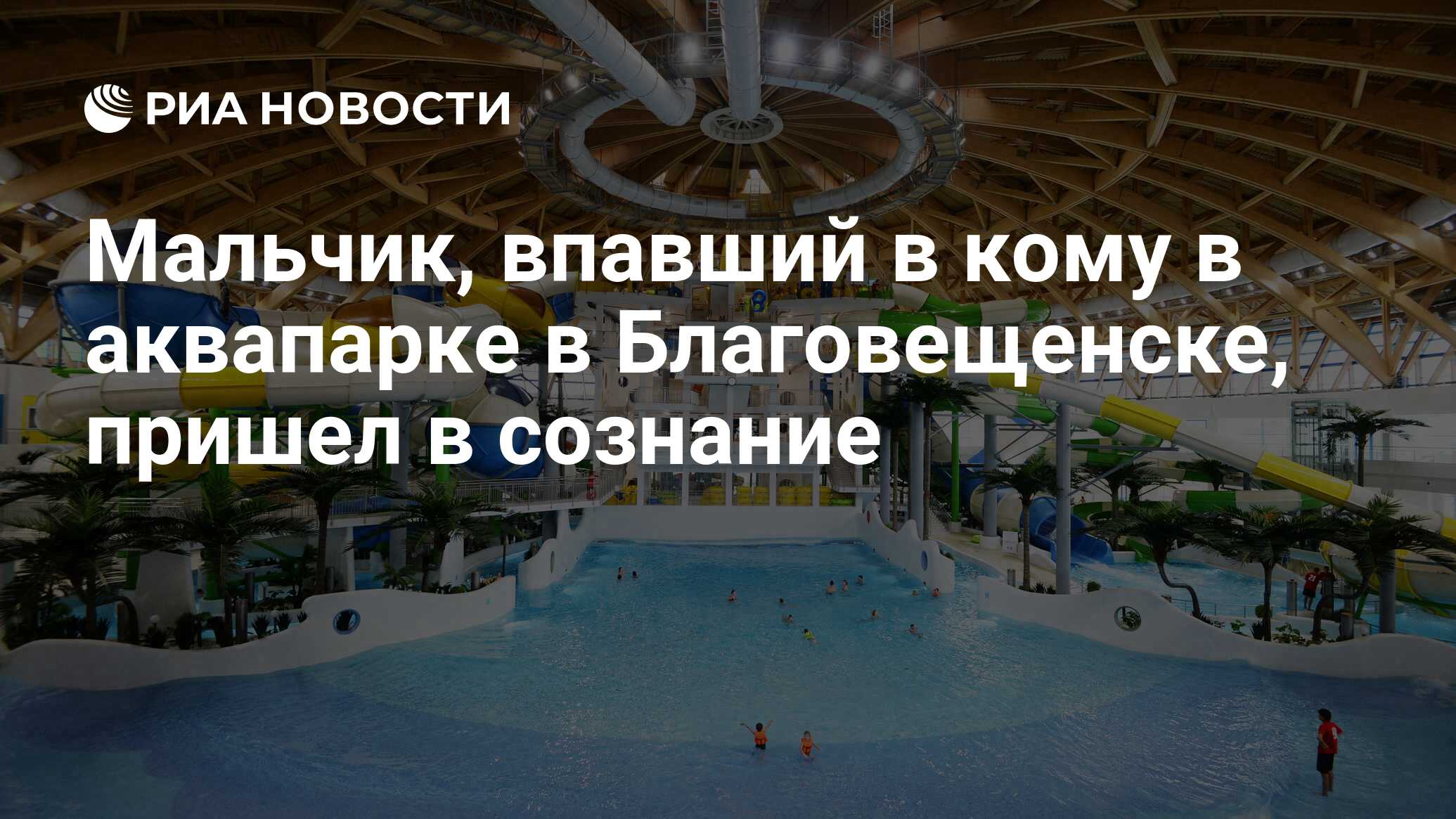 Мальчик, впавший в кому в аквапарке в Благовещенске, пришел в сознание -  РИА Новости, 03.03.2020