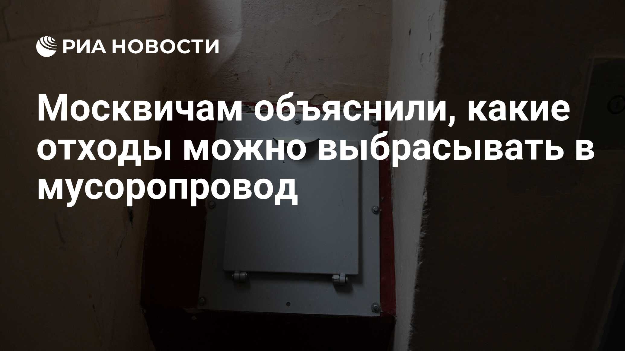 Москвичам объяснили, какие отходы можно выбрасывать в мусоропровод - РИА  Новости, 27.01.2020