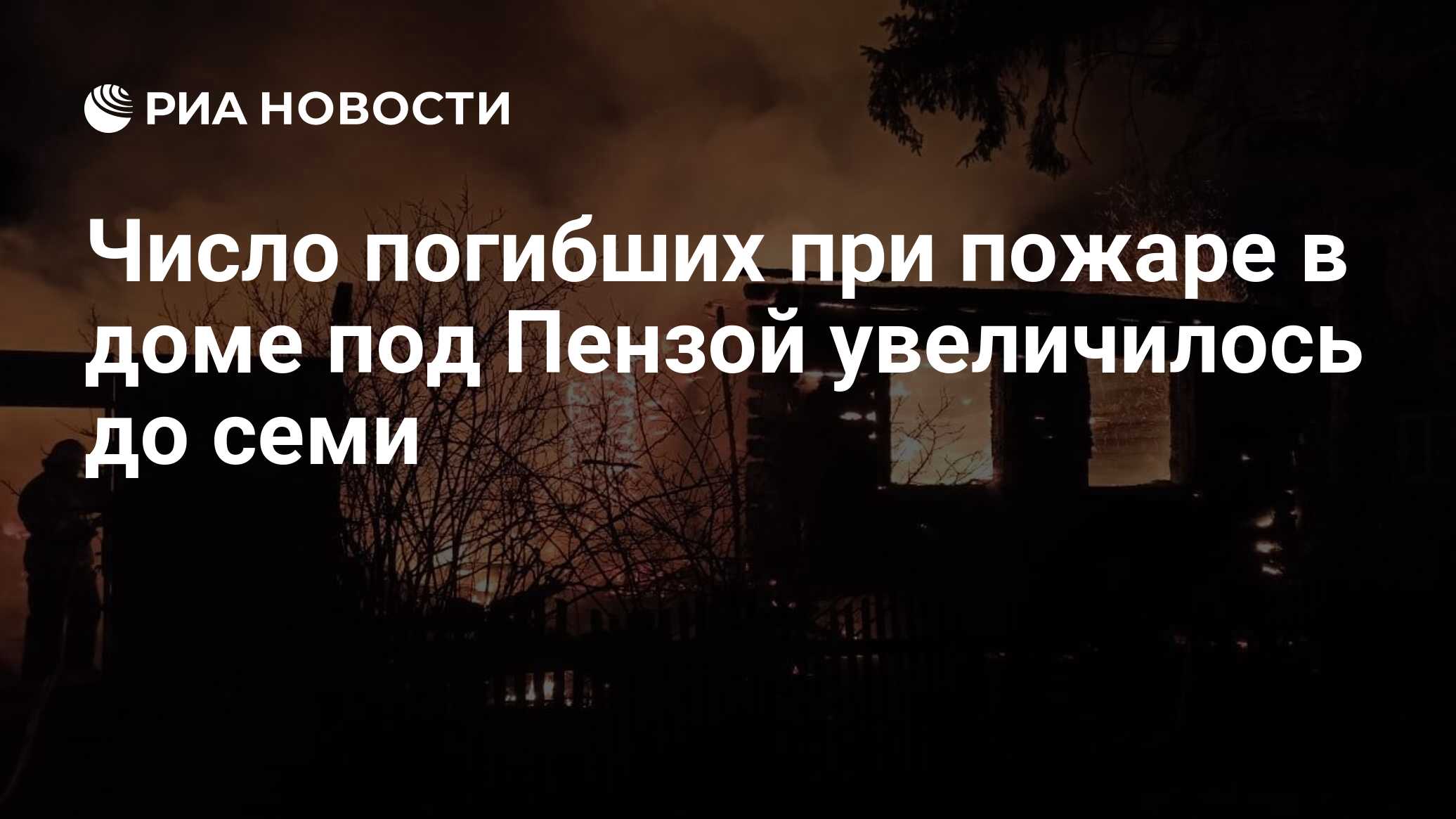 Число погибших при пожаре в доме под Пензой увеличилось до семи - РИА  Новости, 25.03.2020