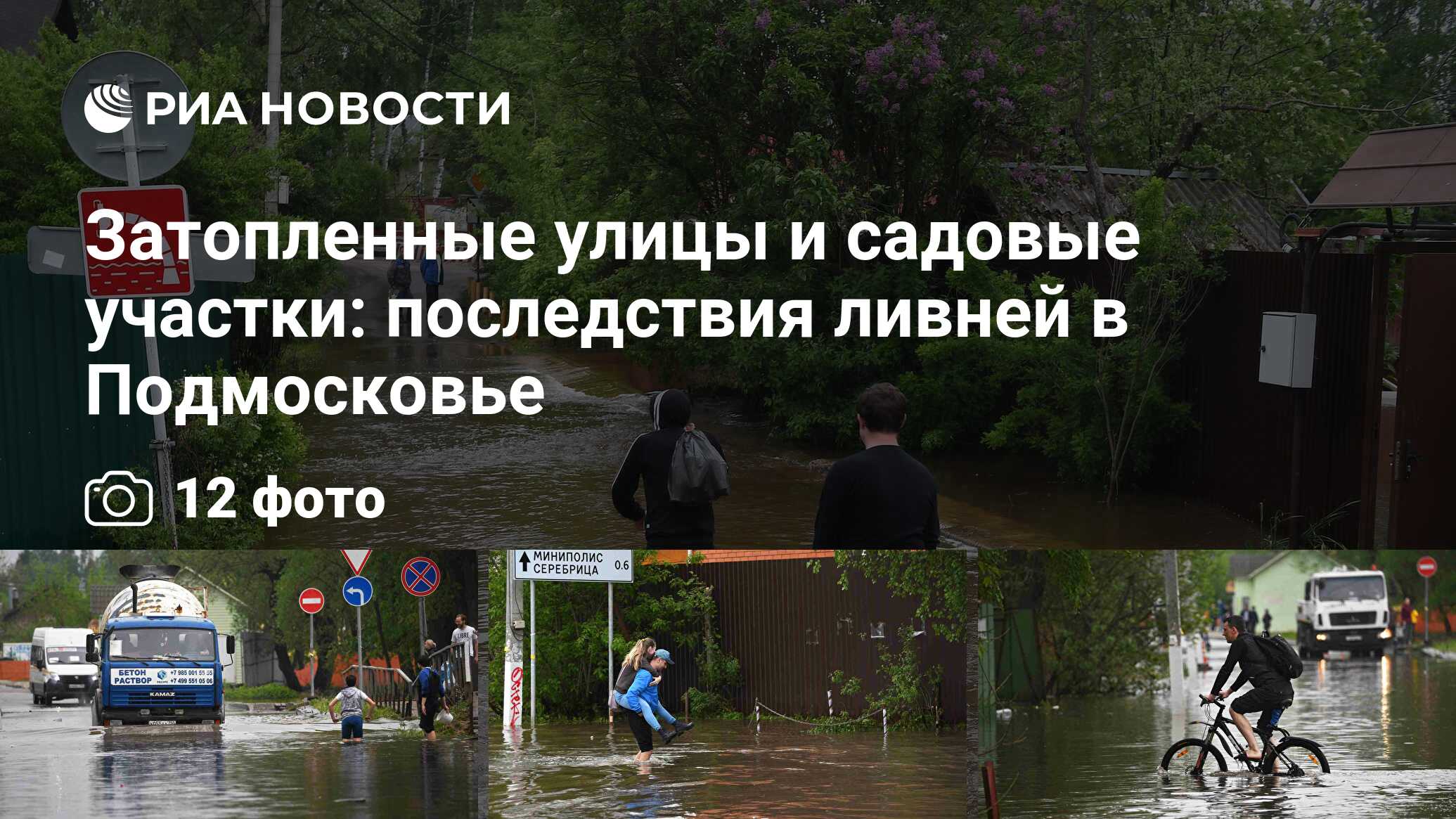 Затопленные улицы и садовые участки: последствия ливней в Подмосковье - РИА  Новости, 01.06.2020