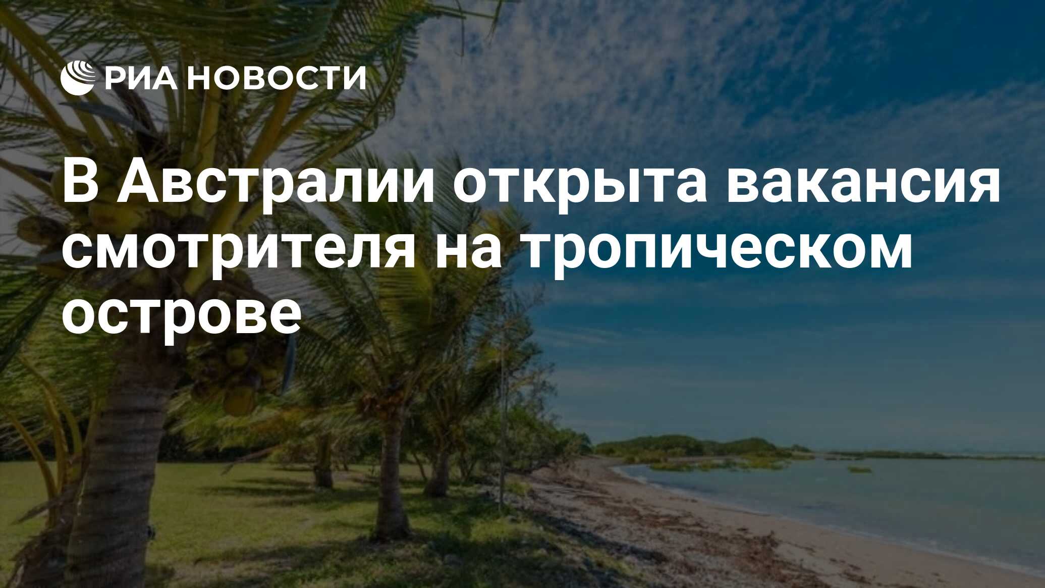 В Австралии открыта вакансия смотрителя на тропическом острове - РИА  Новости, 30.08.2020