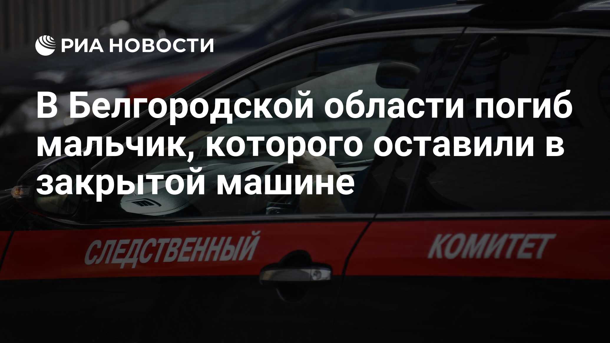 В Белгородской области погиб мальчик, которого оставили в закрытой машине -  РИА Новости, 04.09.2020