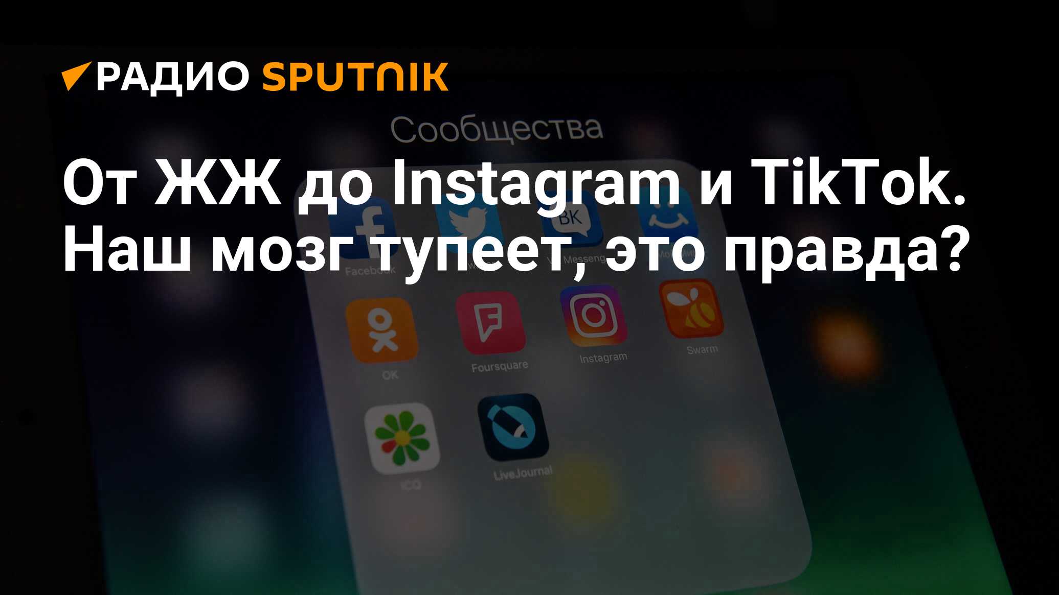 От ЖЖ до Instagram и TikTok. Наш мозг тупеет, это правда? - Радио Sputnik,  26.05.2021