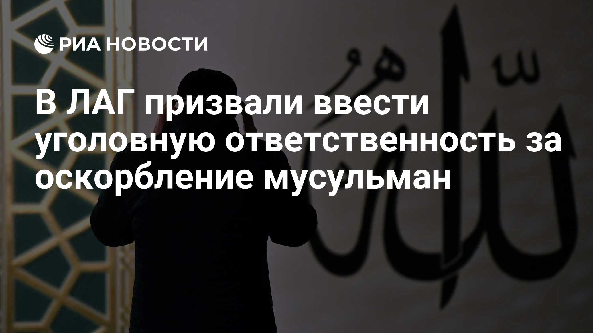 В ЛАГ призвали ввести уголовную ответственность за оскорбление мусульман -  РИА Новости, 30.10.2020