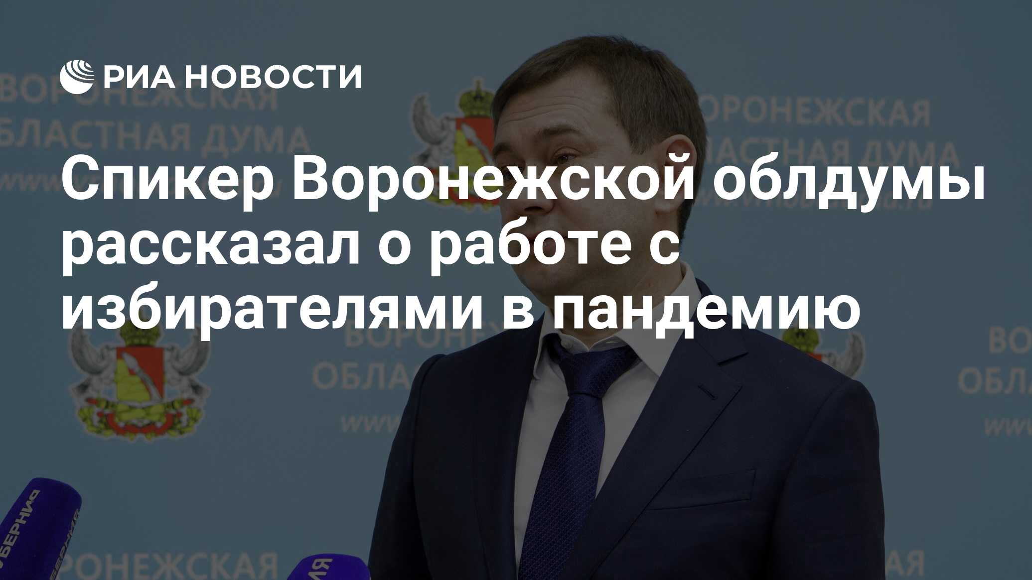 Спикер Воронежской облдумы рассказал о работе с избирателями в пандемию -  РИА Новости, 30.11.2020