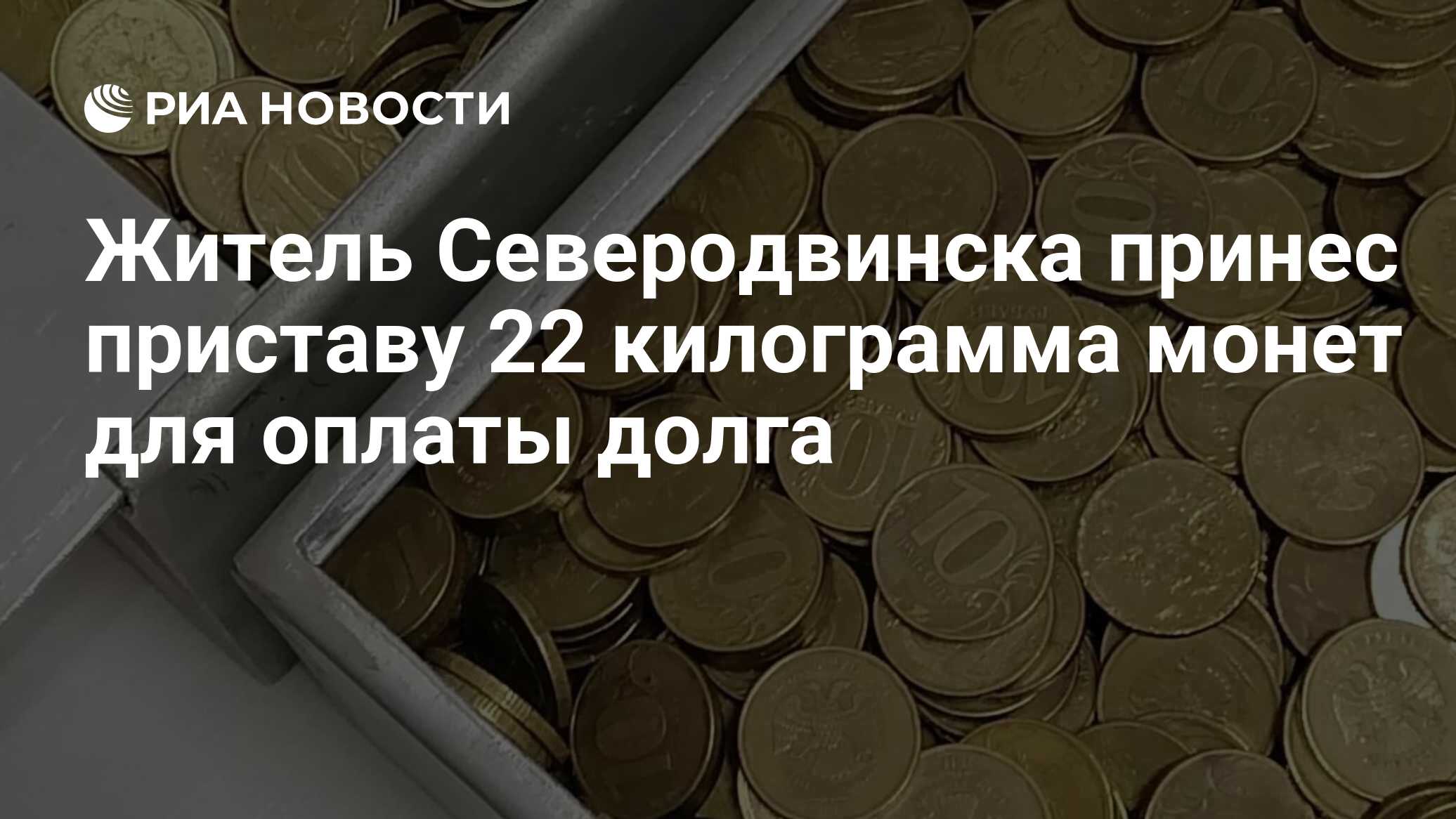 Житель Северодвинска принес приставу 22 килограмма монет для оплаты долга -  РИА Новости, 23.03.2021