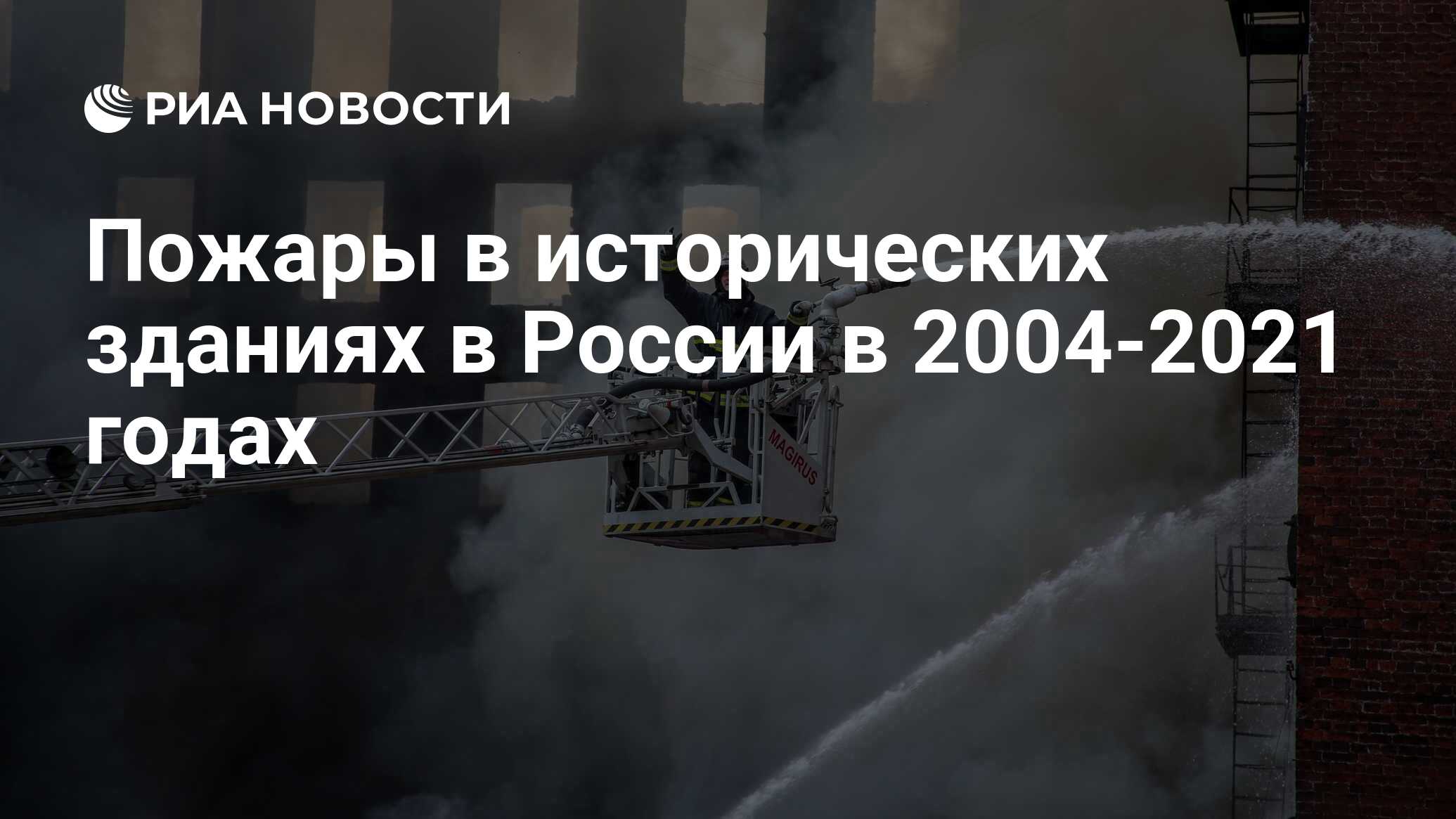 Пожары в исторических зданиях в России в 2004-2021 годах - РИА Новости,  01.03.2022