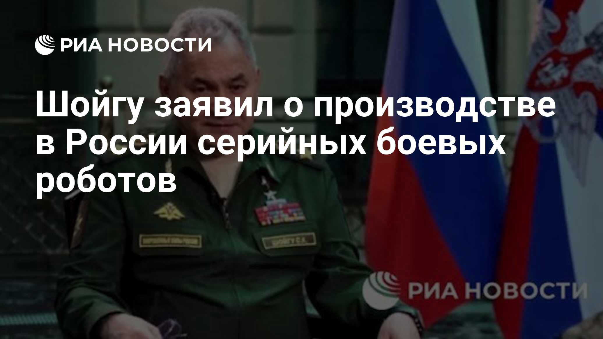 Шойгу заявил о производстве в России серийных боевых роботов - РИА Новости,  22.05.2021