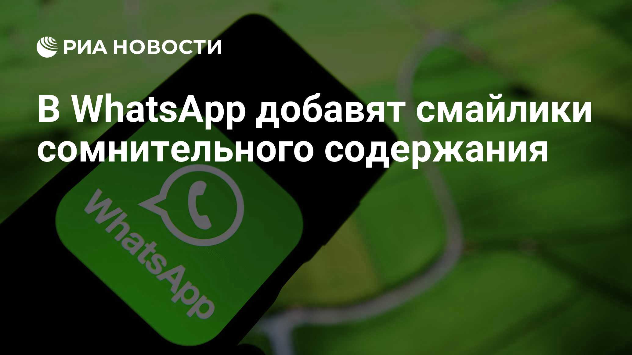 В WhatsApp добавят смайлики сомнительного содержания - РИА Новости,  09.08.2021