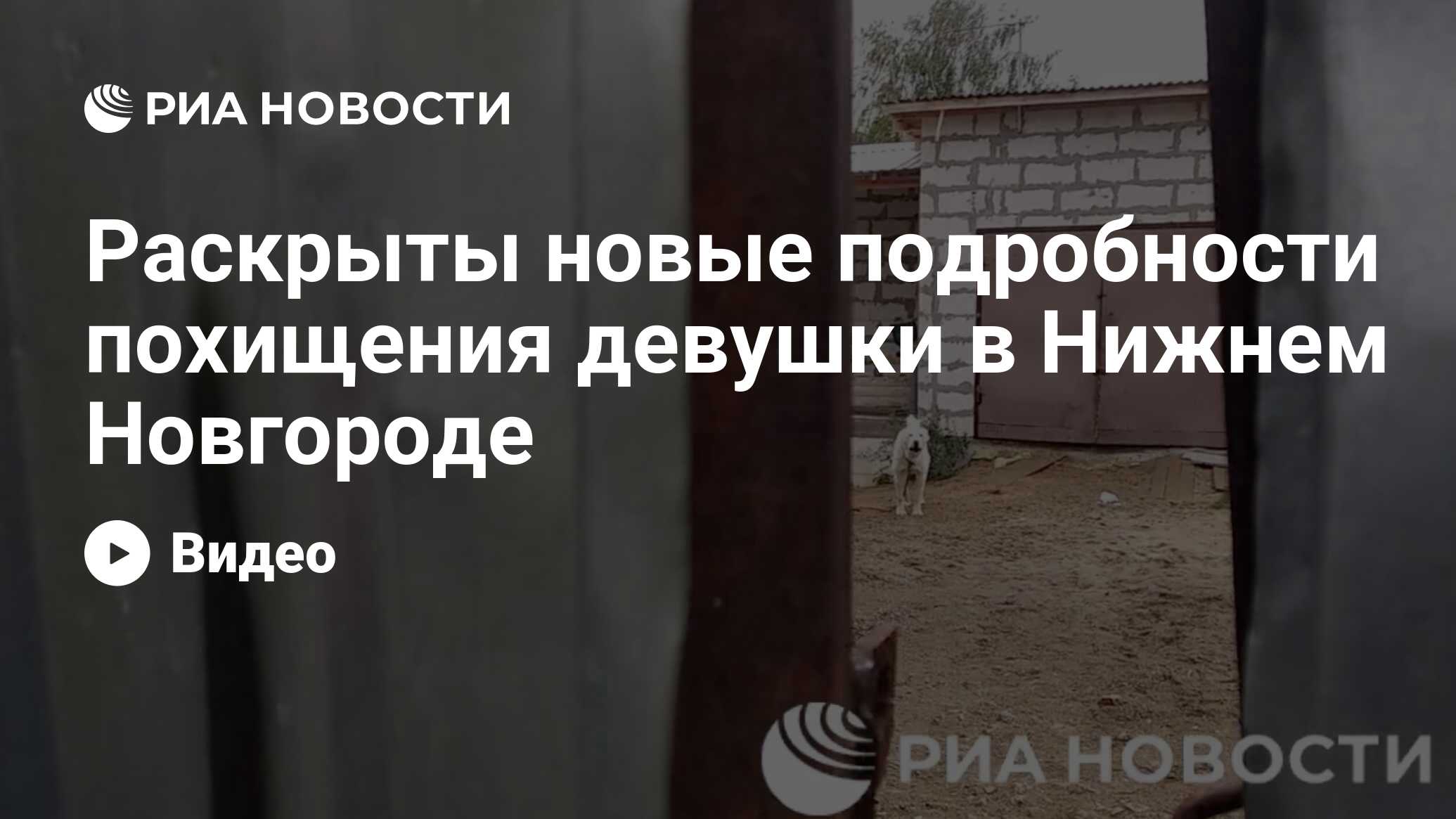 Раскрыты новые подробности похищения девушки в Нижнем Новгороде - РИА  Новости, 04.09.2021