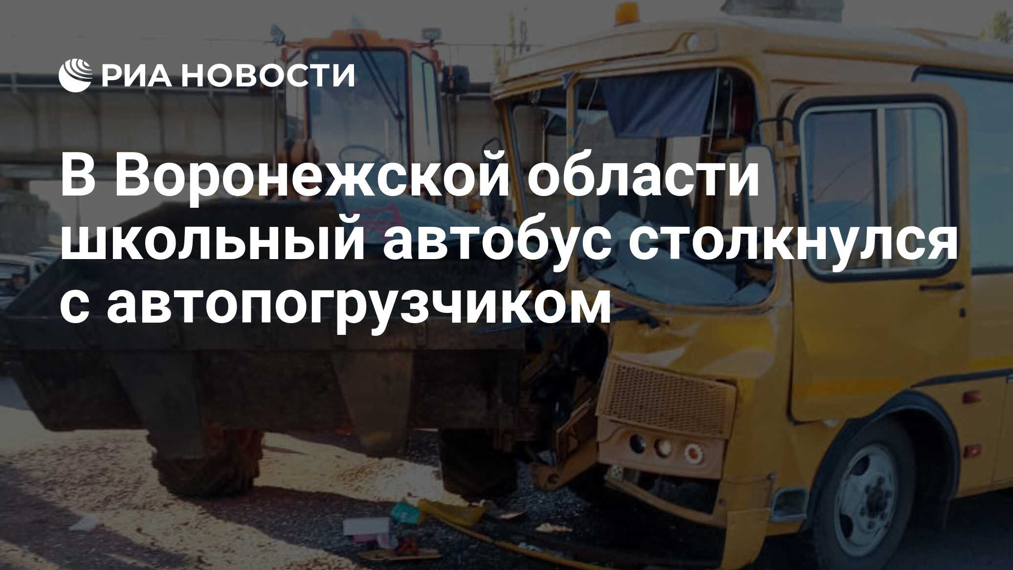 В Воронежской области школьный автобус столкнулся с автопогрузчиком - РИА  Новости, 08.10.2021