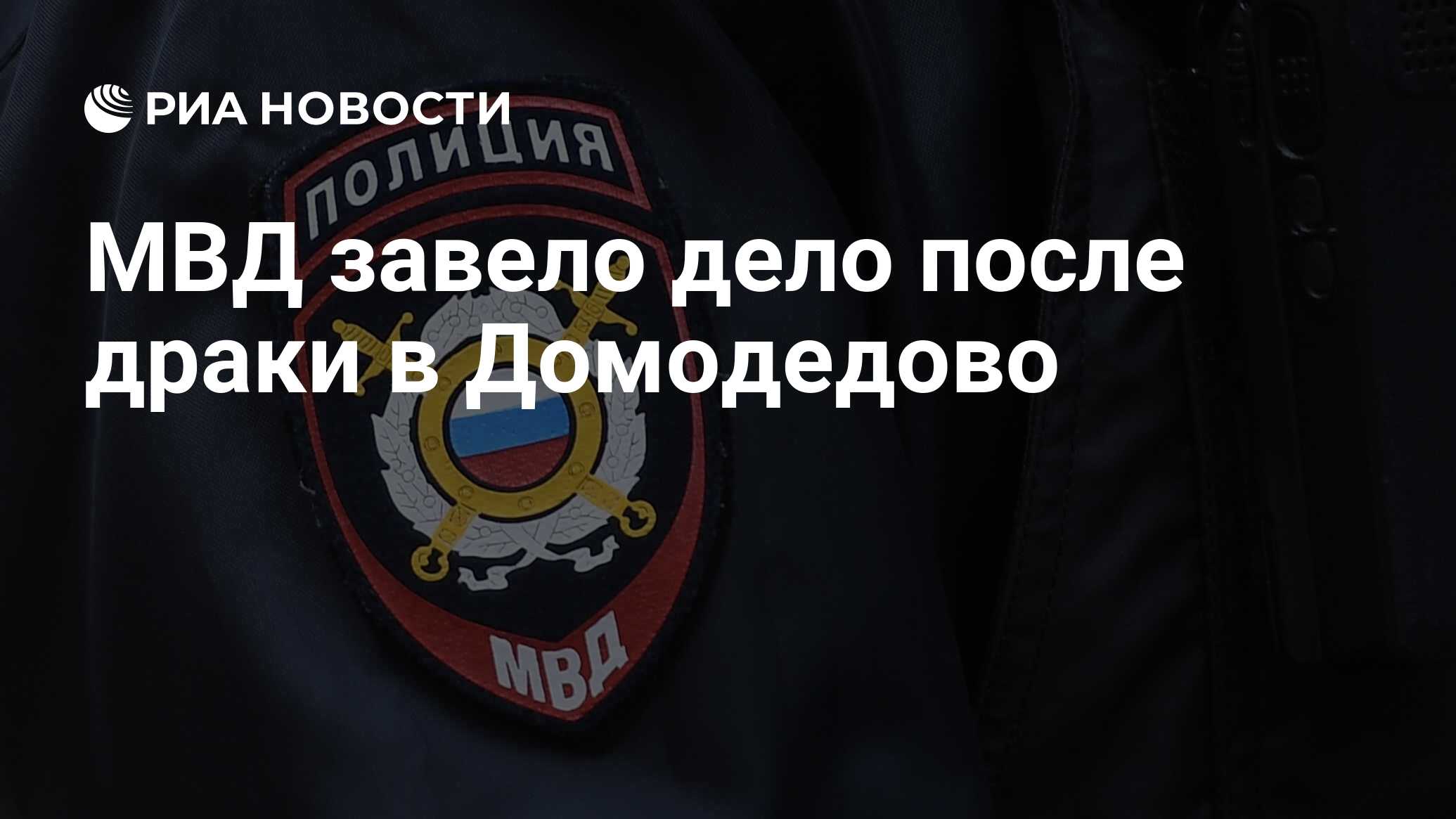 МВД завело дело после драки в Домодедово - РИА Новости, 07.11.2021