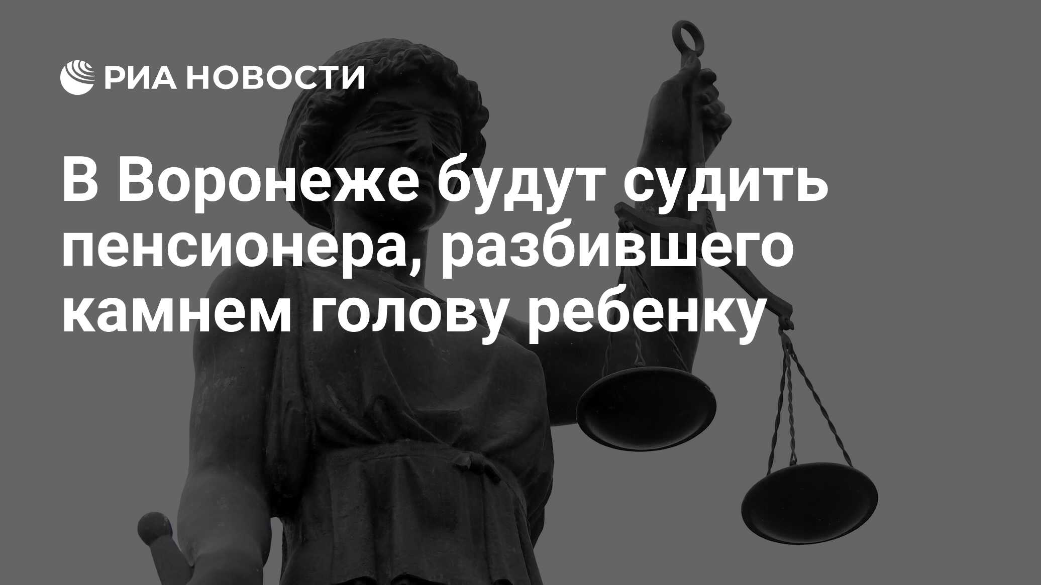 В Воронеже будут судить пенсионера, разбившего камнем голову ребенку - РИА  Новости, 25.11.2021