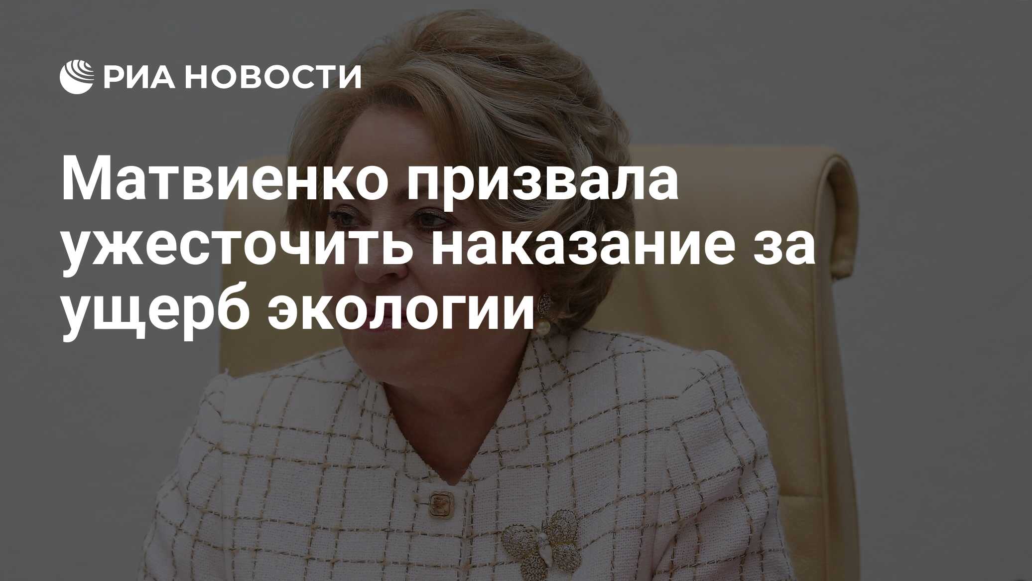 Матвиенко призвала ужесточить наказание за ущерб экологии - РИА Новости,  10.12.2021