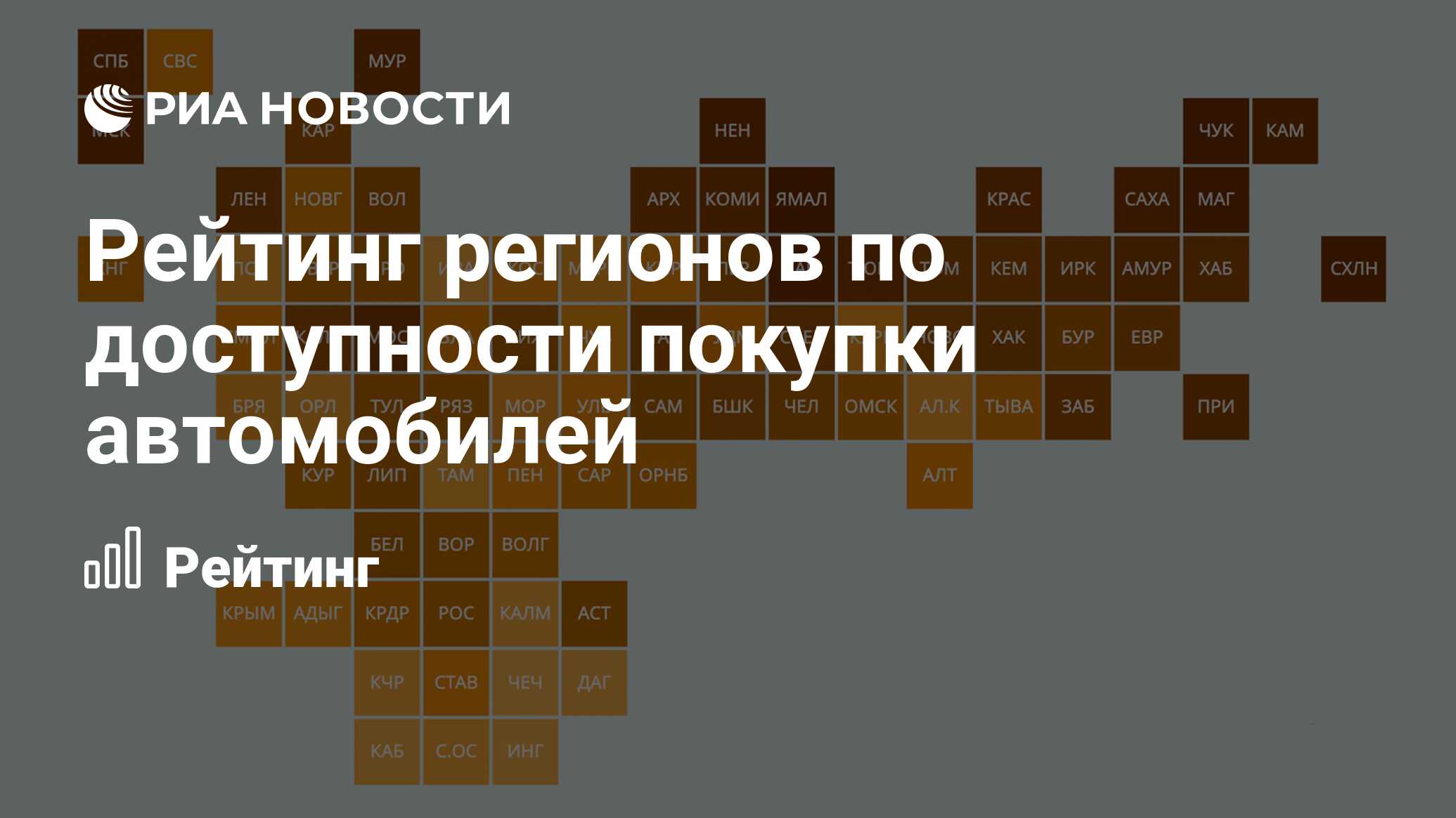 Рейтинг регионов по доступности покупки автомобилей - РИА Новости,  13.12.2021