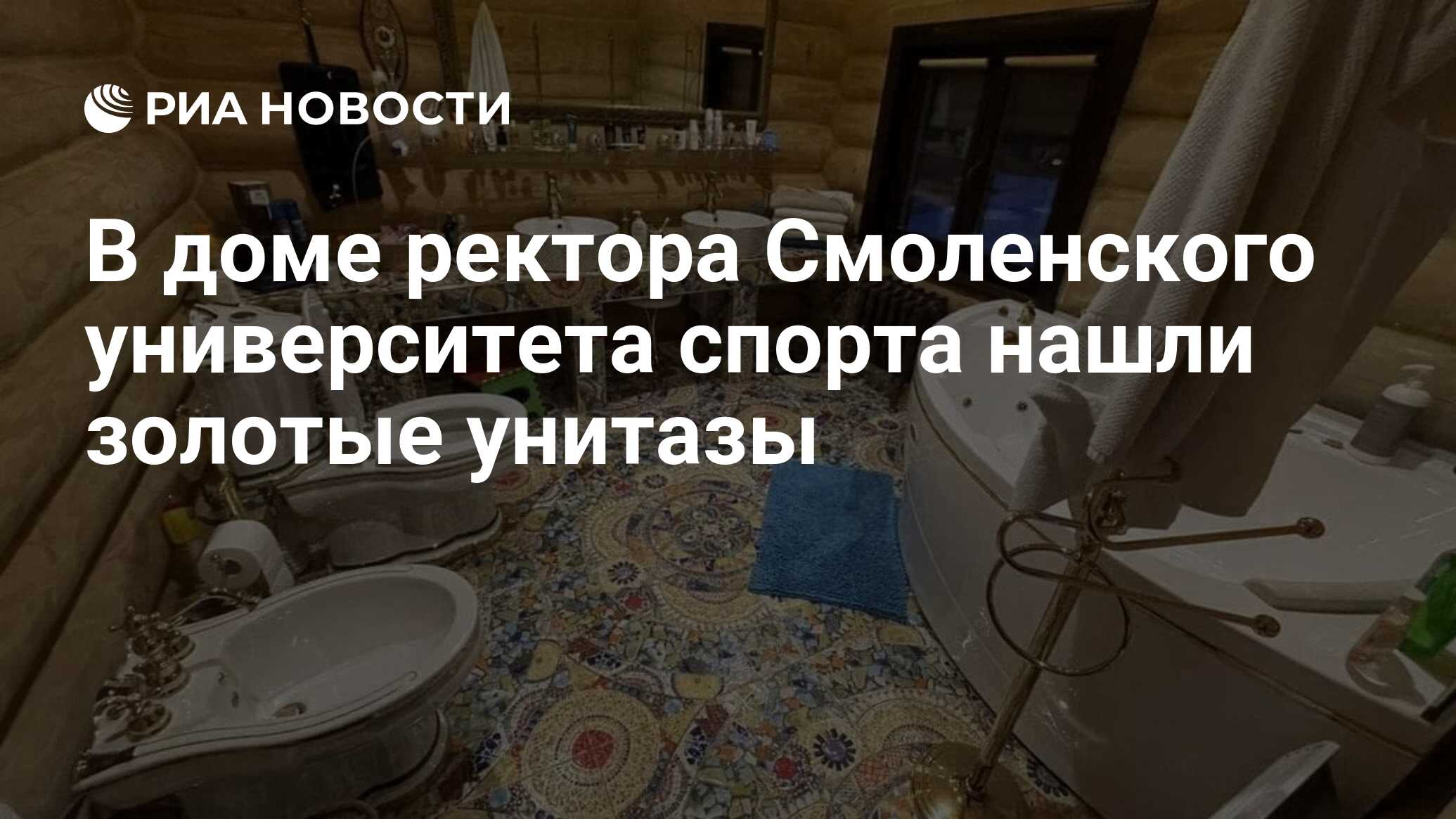 В доме ректора Смоленского университета спорта нашли золотые унитазы - РИА  Новости, 22.12.2021