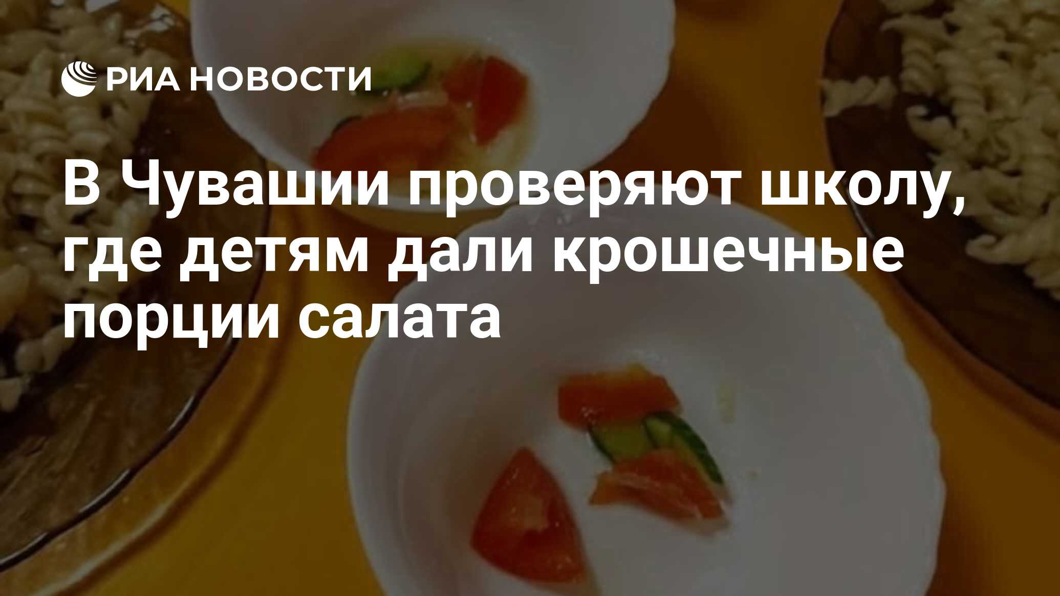 В Чувашии проверяют школу, где детям дали крошечные порции салата - РИА  Новости, 19.01.2022