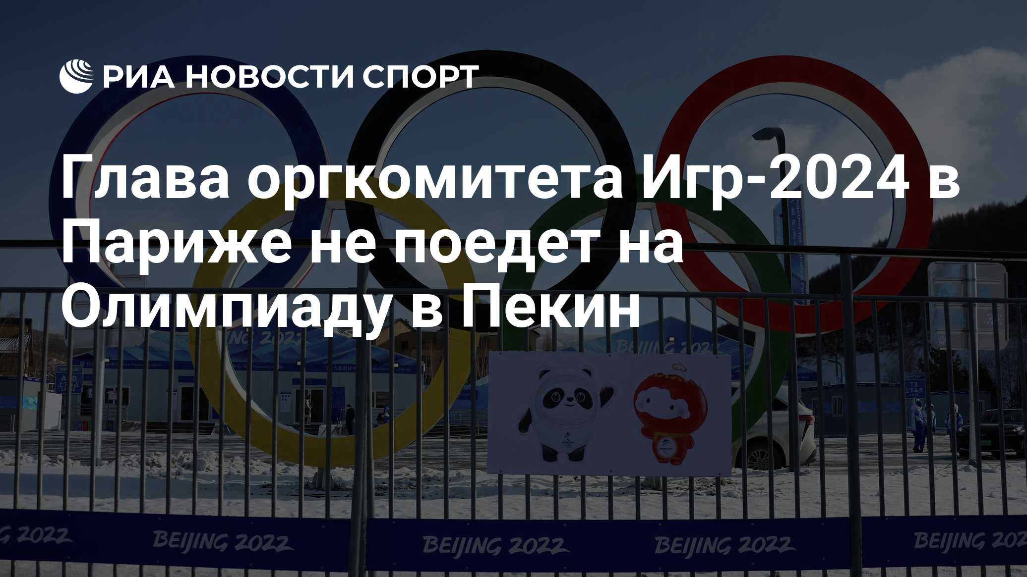 Глава оргкомитета Игр-2024 в Париже не поедет на Олимпиаду в Пекин - РИА  Новости Спорт, 31.01.2022