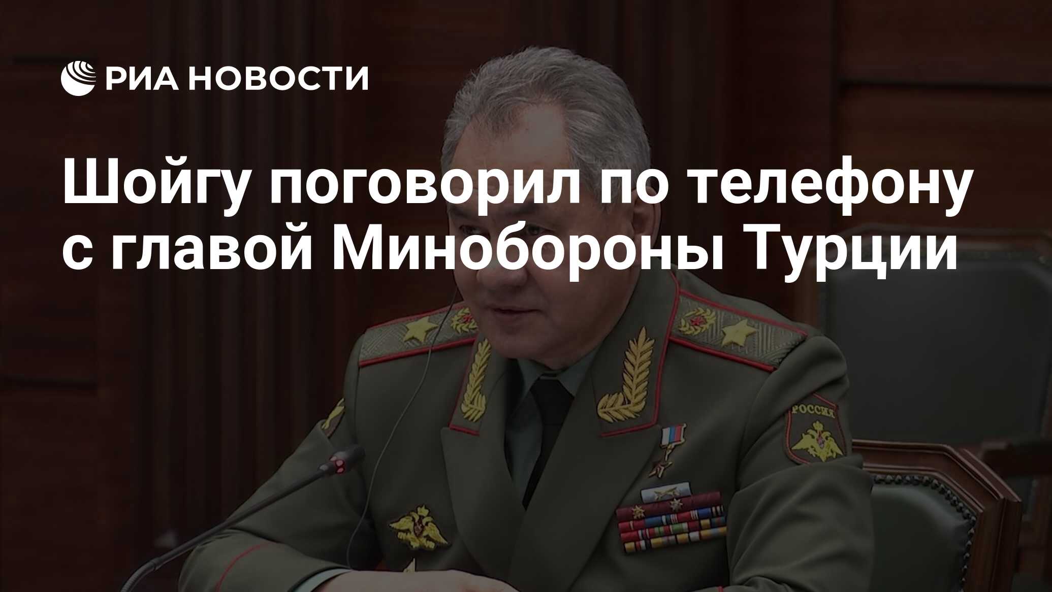 Шойгу поговорил по телефону с главой Минобороны Турции - РИА Новости,  01.03.2022