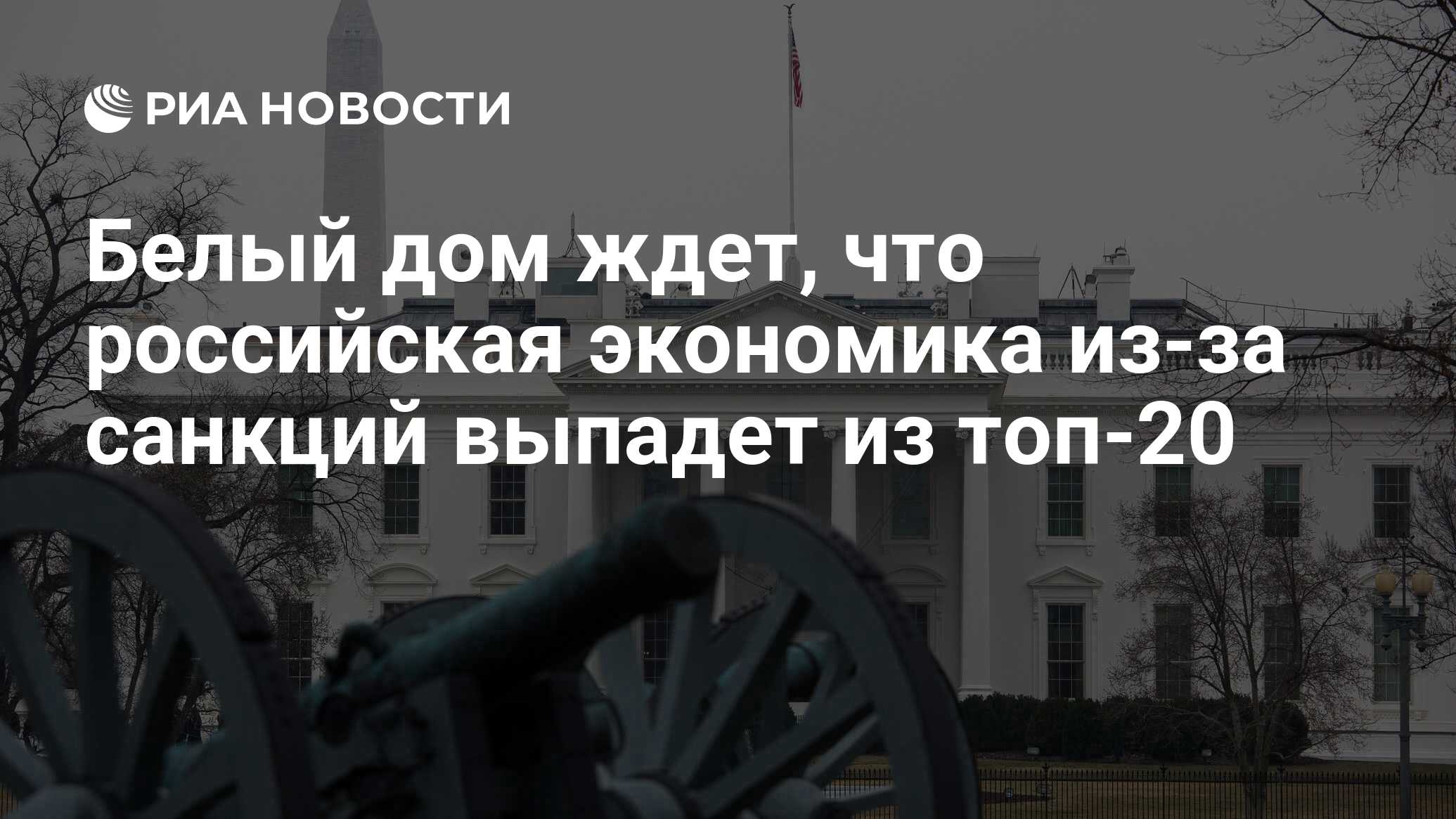 Белый дом ждет, что российская экономика из-за санкций выпадет из топ-20 -  РИА Новости, 06.04.2022