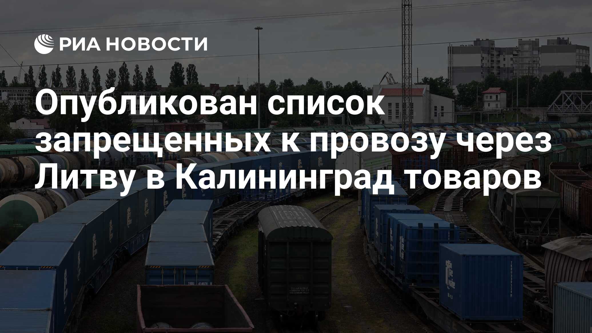 Опубликован список запрещенных к провозу через Литву в Калининград товаров  - РИА Новости, 22.06.2022