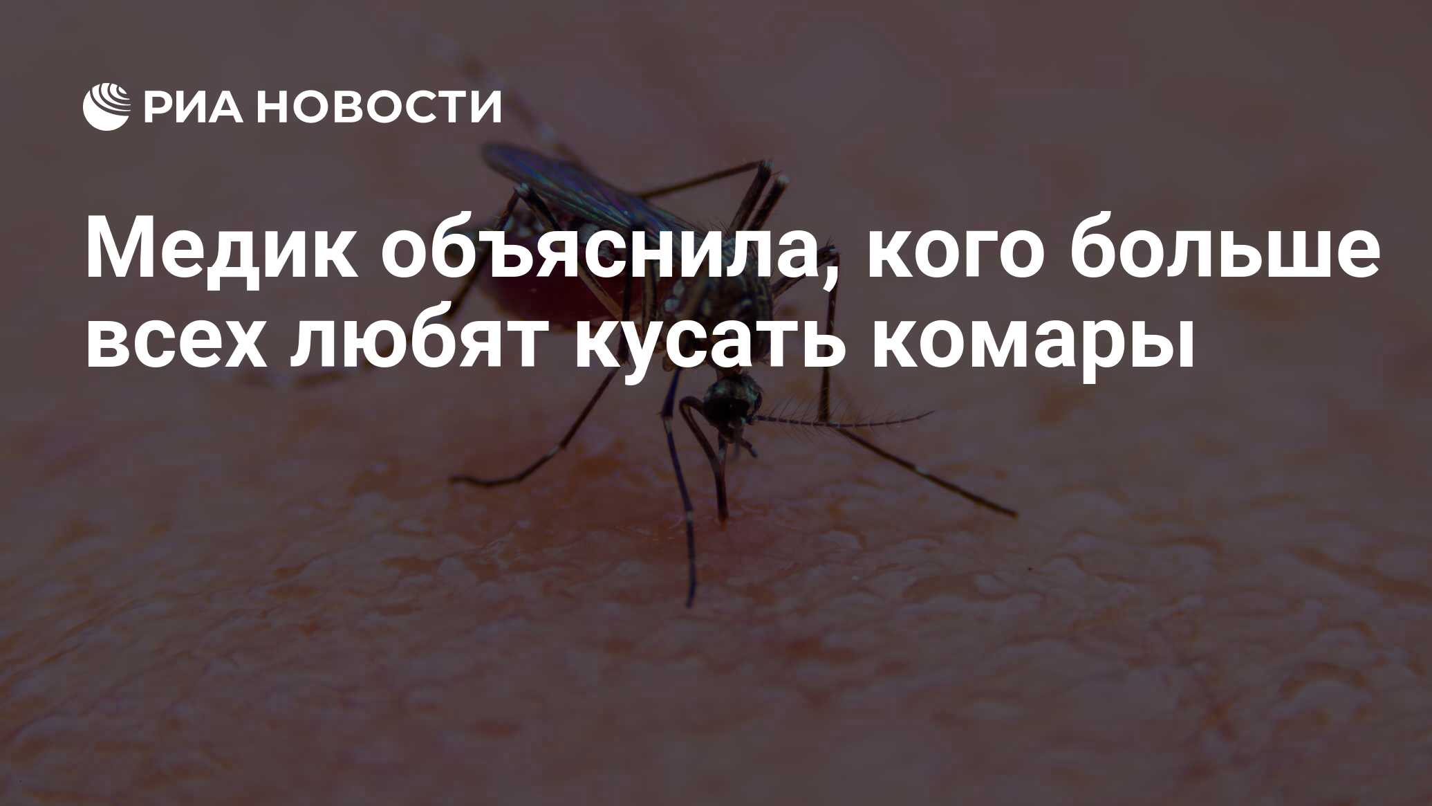 Медик объяснила, кого больше всех любят кусать комары - РИА Новости,  17.07.2022