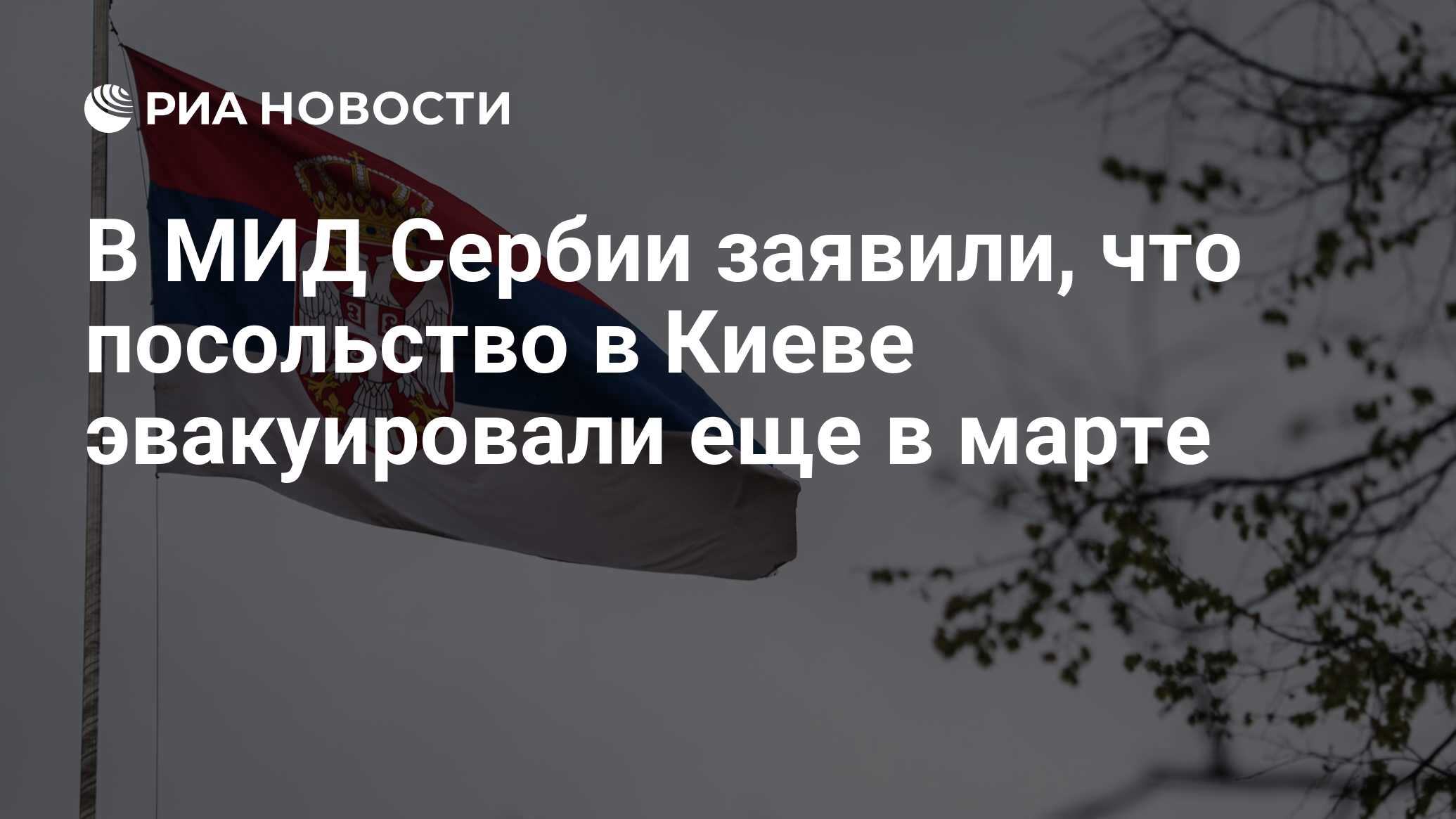 В МИД Сербии заявили, что посольство в Киеве эвакуировали еще в марте - РИА  Новости, 16.10.2022