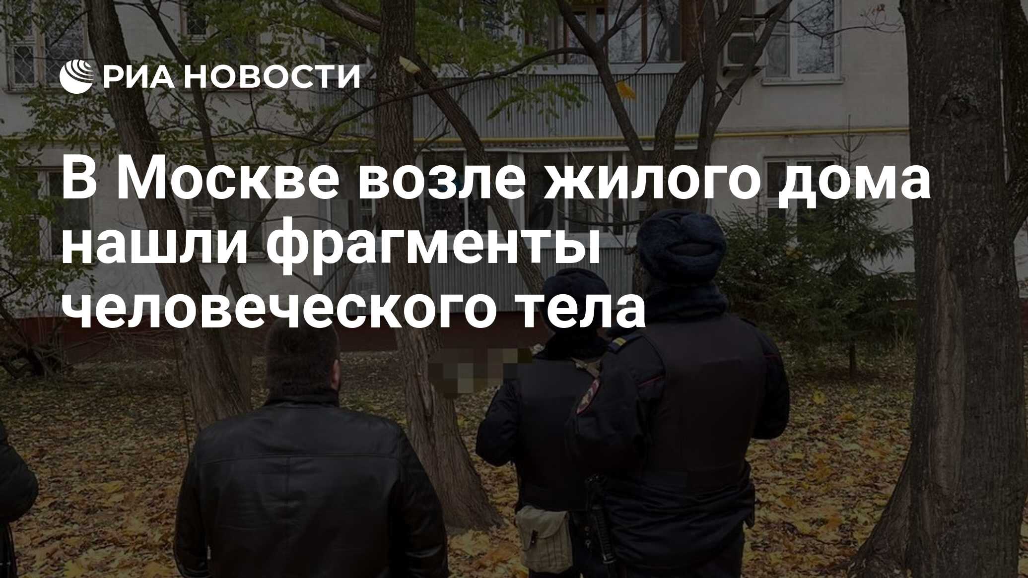 В Москве возле жилого дома нашли фрагменты человеческого тела - РИА  Новости, 03.11.2022