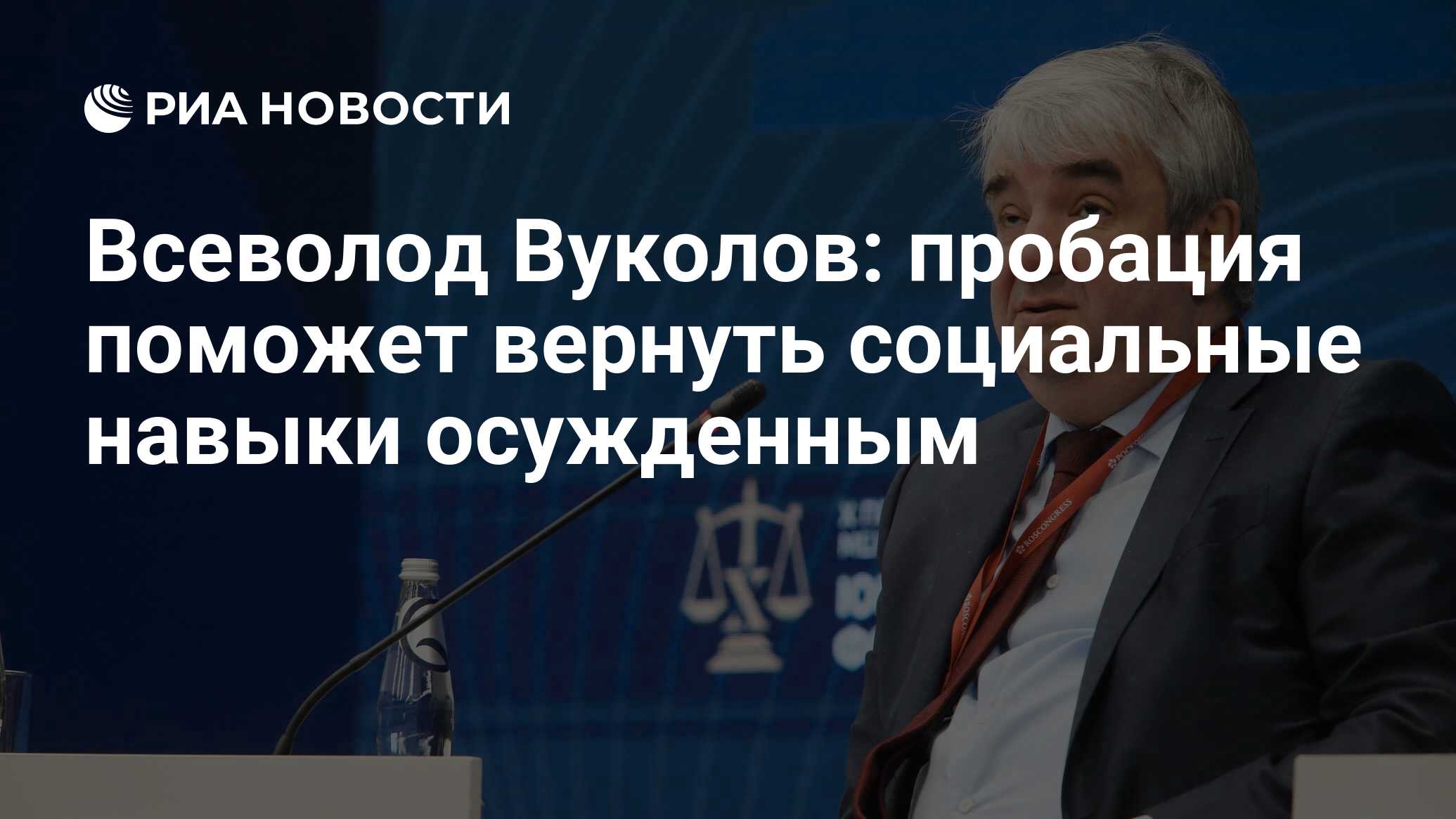 Всеволод Вуколов: пробация поможет вернуть социальные навыки осужденным -  РИА Новости, 16.11.2022