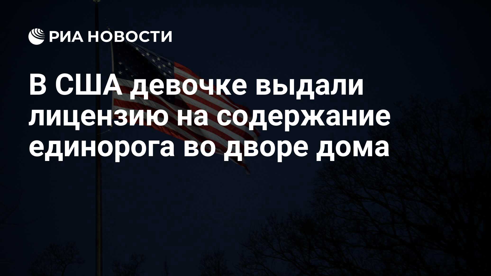 В США девочке выдали лицензию на содержание единорога во дворе дома - РИА  Новости, 08.12.2022